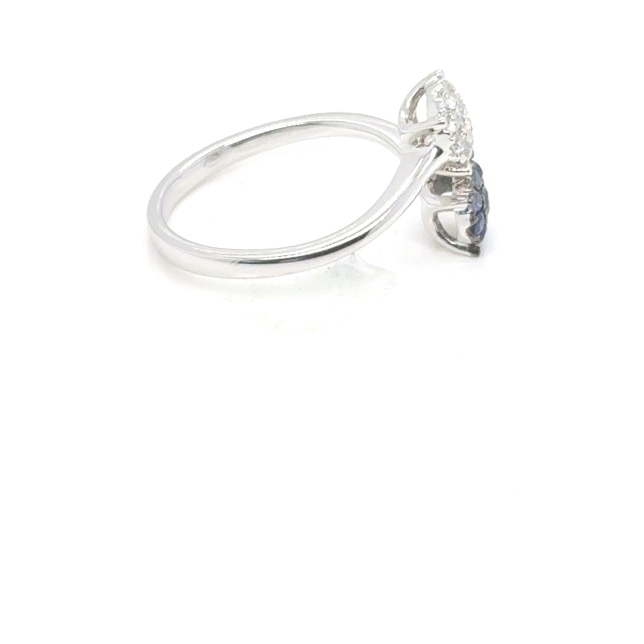 18kt Blue Sapphire and Diamond Cluster Ring, image 4 of 5