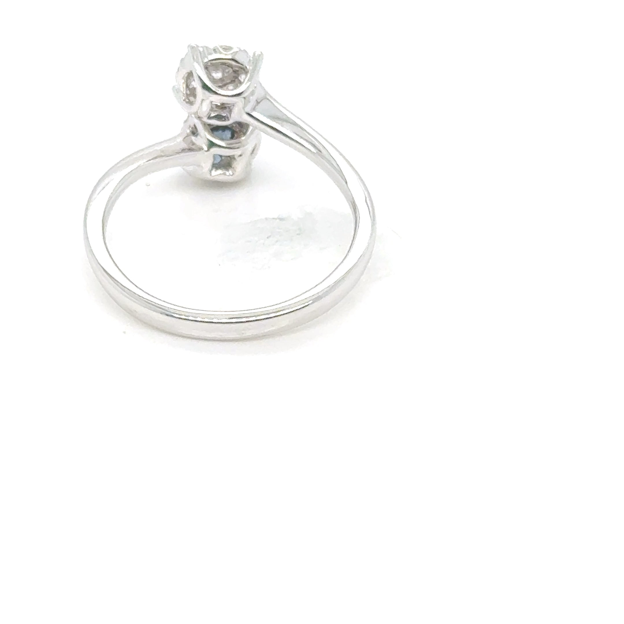 18kt Blue Sapphire and Diamond Cluster Ring, image 3 of 5