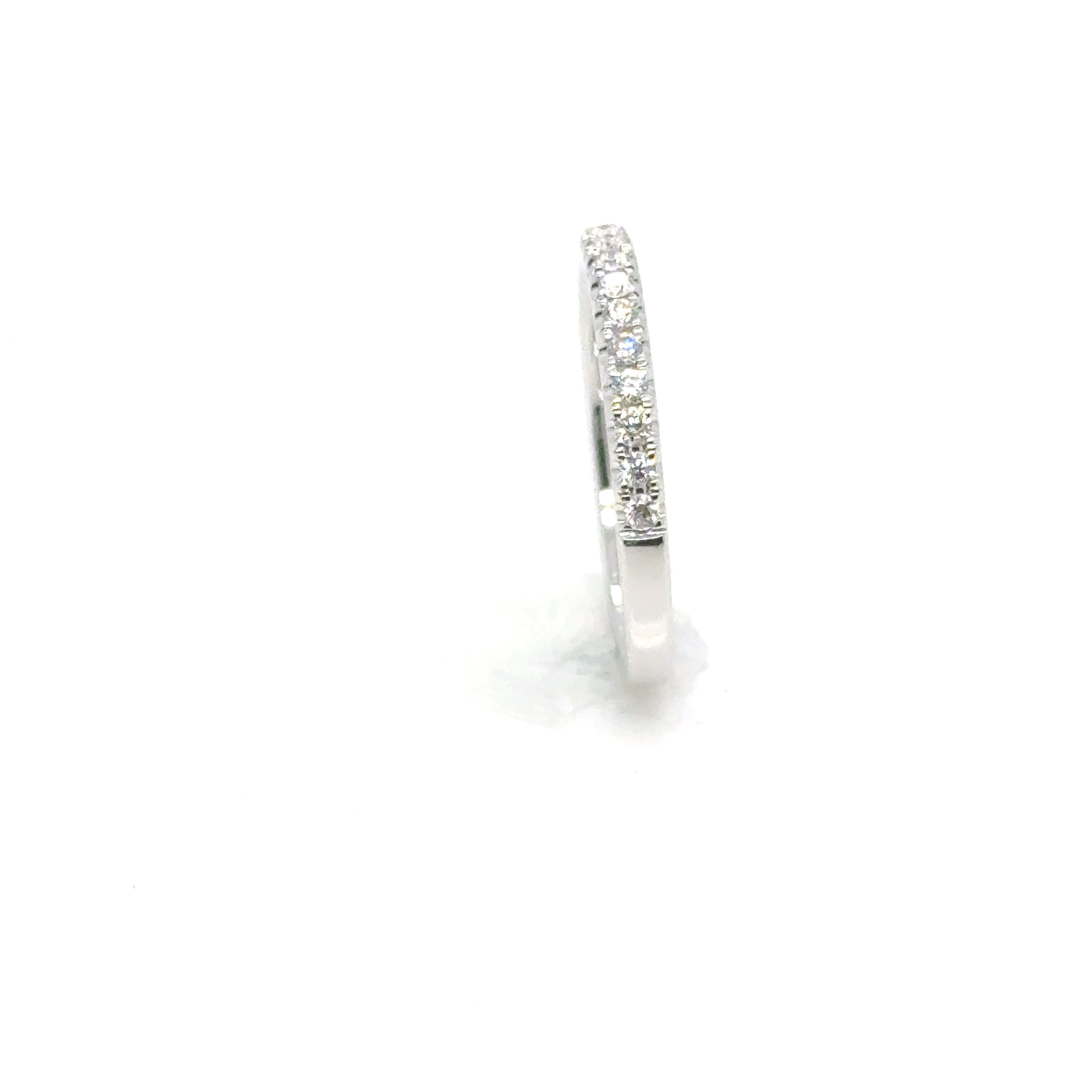 18kt White Gold Half Diamond Infinity Band, image 3 of 4