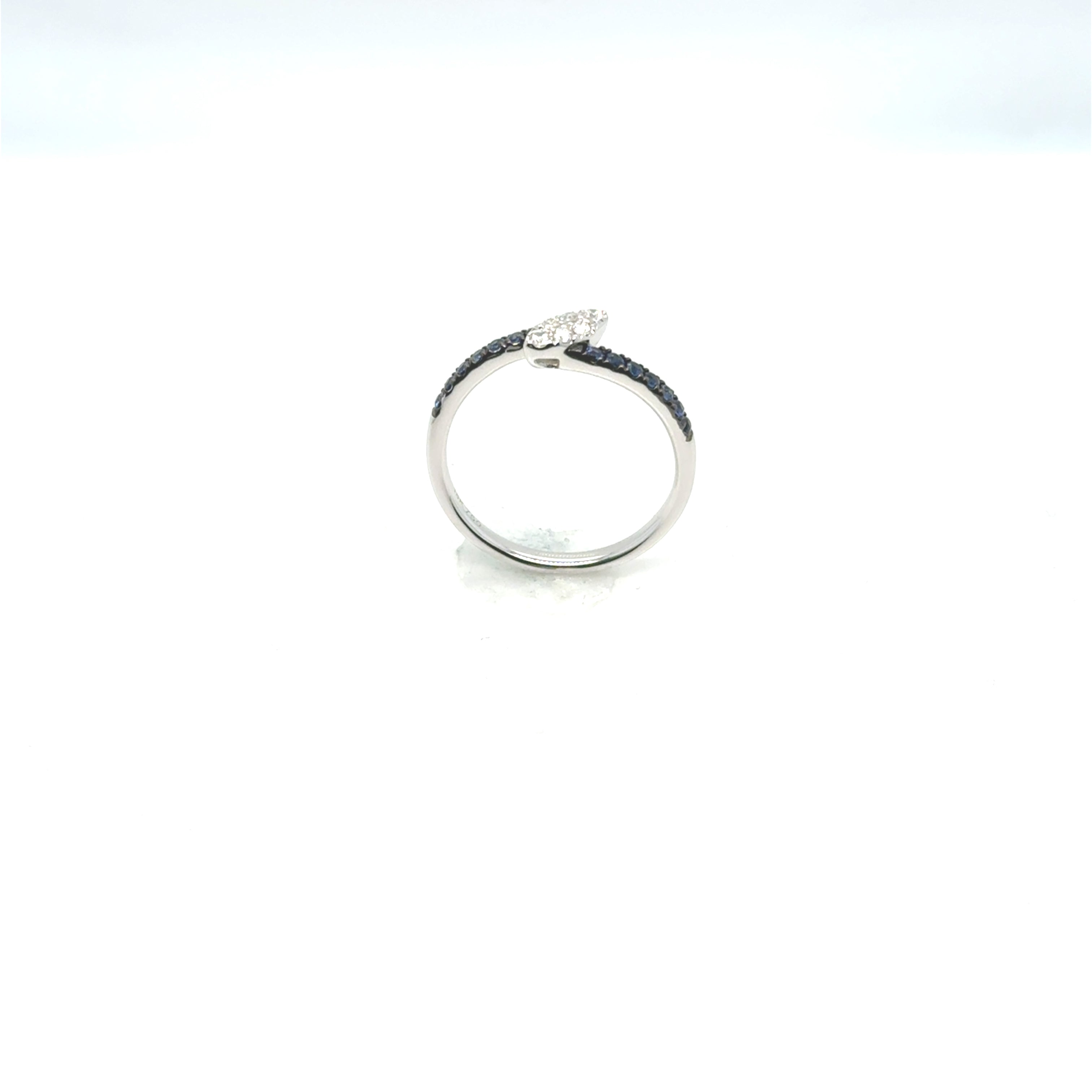 18kt White Gold With Blue Sapphire Pave and a Diamond Pave Accent, image 5 of 5