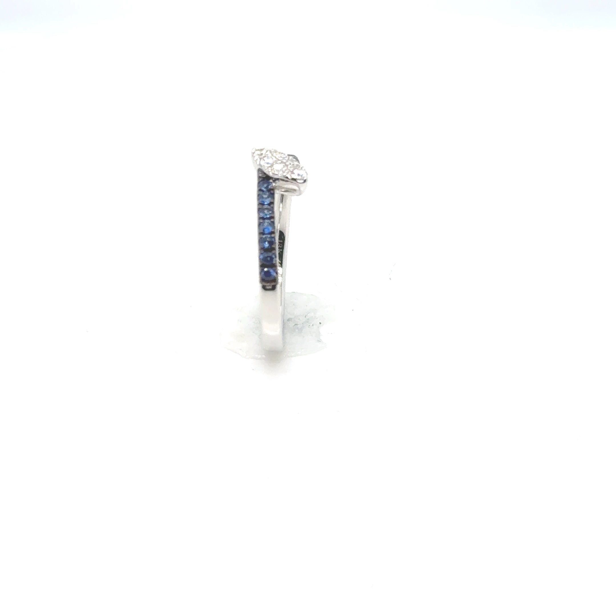 18kt White Gold With Blue Sapphire Pave and a Diamond Pave Accent, image 3 of 5