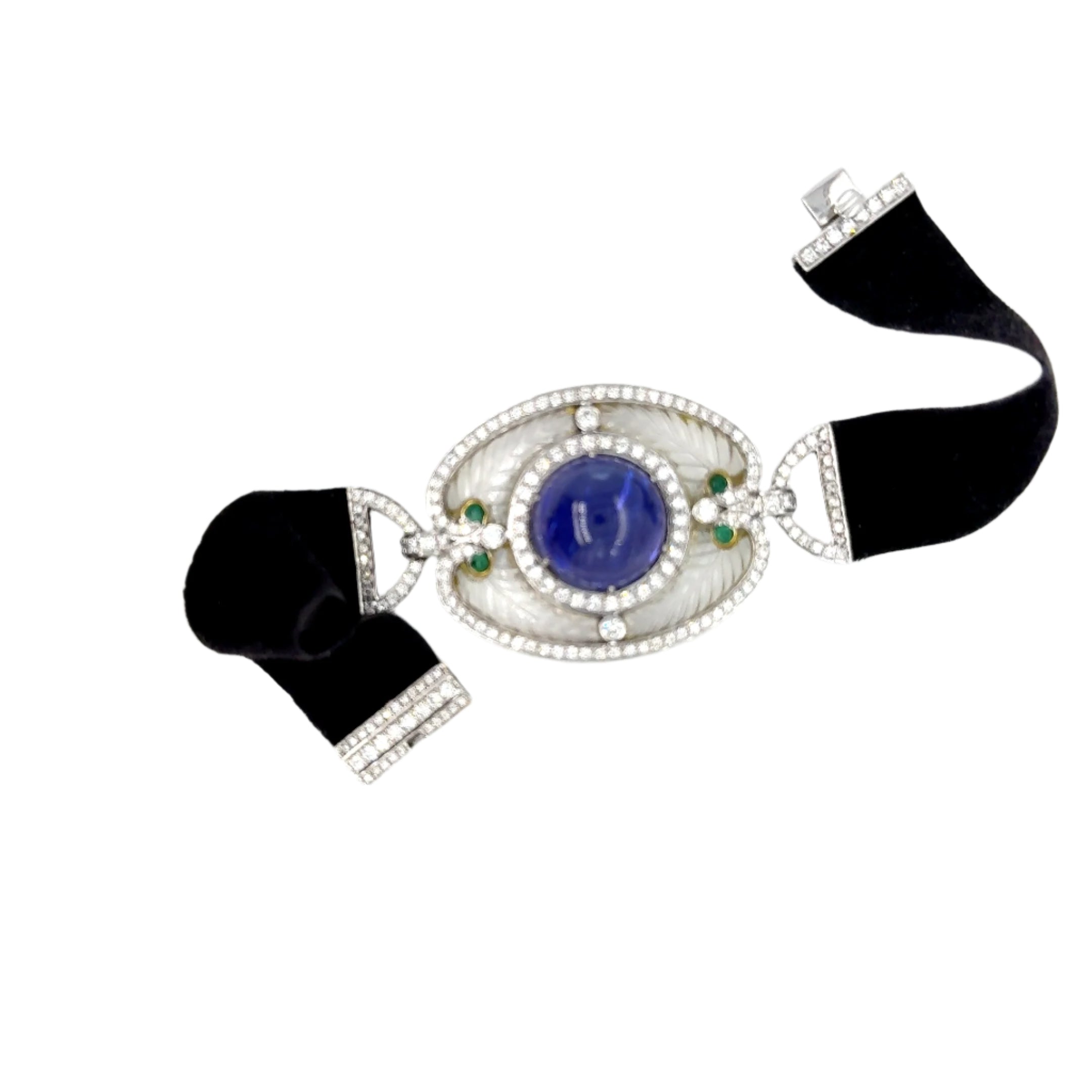 Leather Strap 18kt Gold Tanzanite Bracelet, image 3 of 4