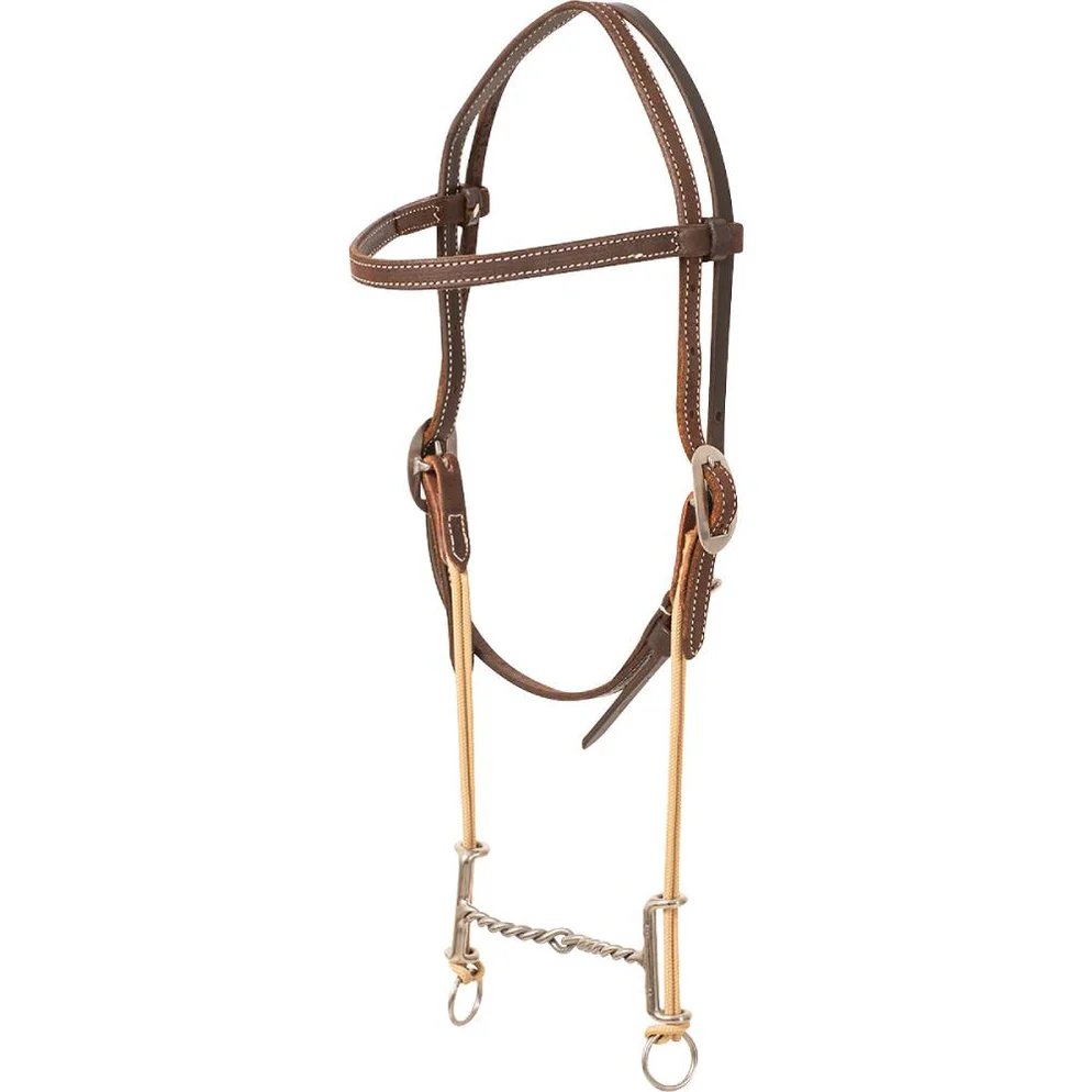 Loomis Browband Headstall and Draw Gag Bit with Twisted Wire Mouthpiece
