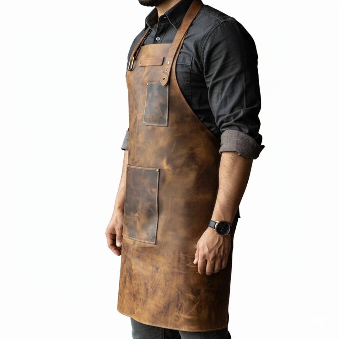 Leather Espresso Shield Barista Apron