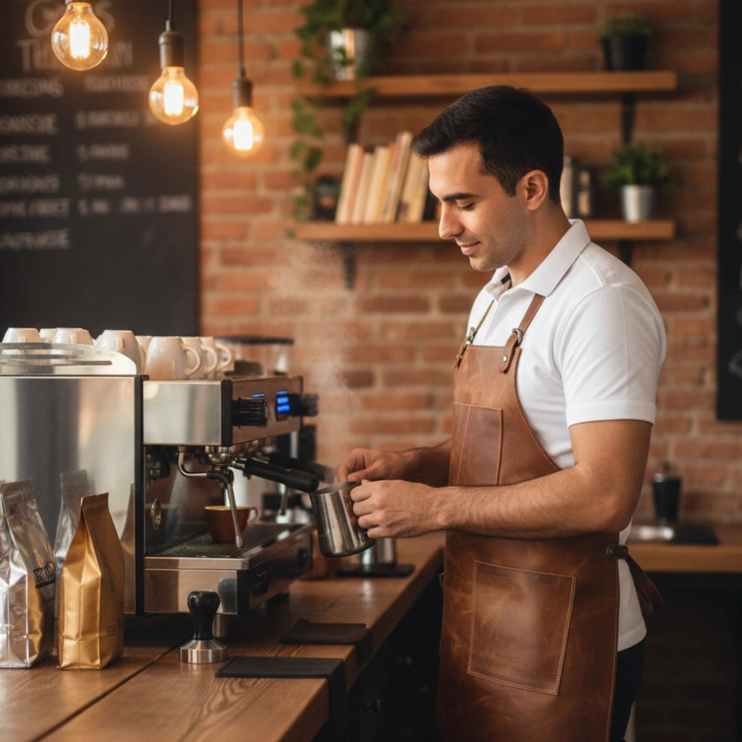 Man Java Jute Barista Apron