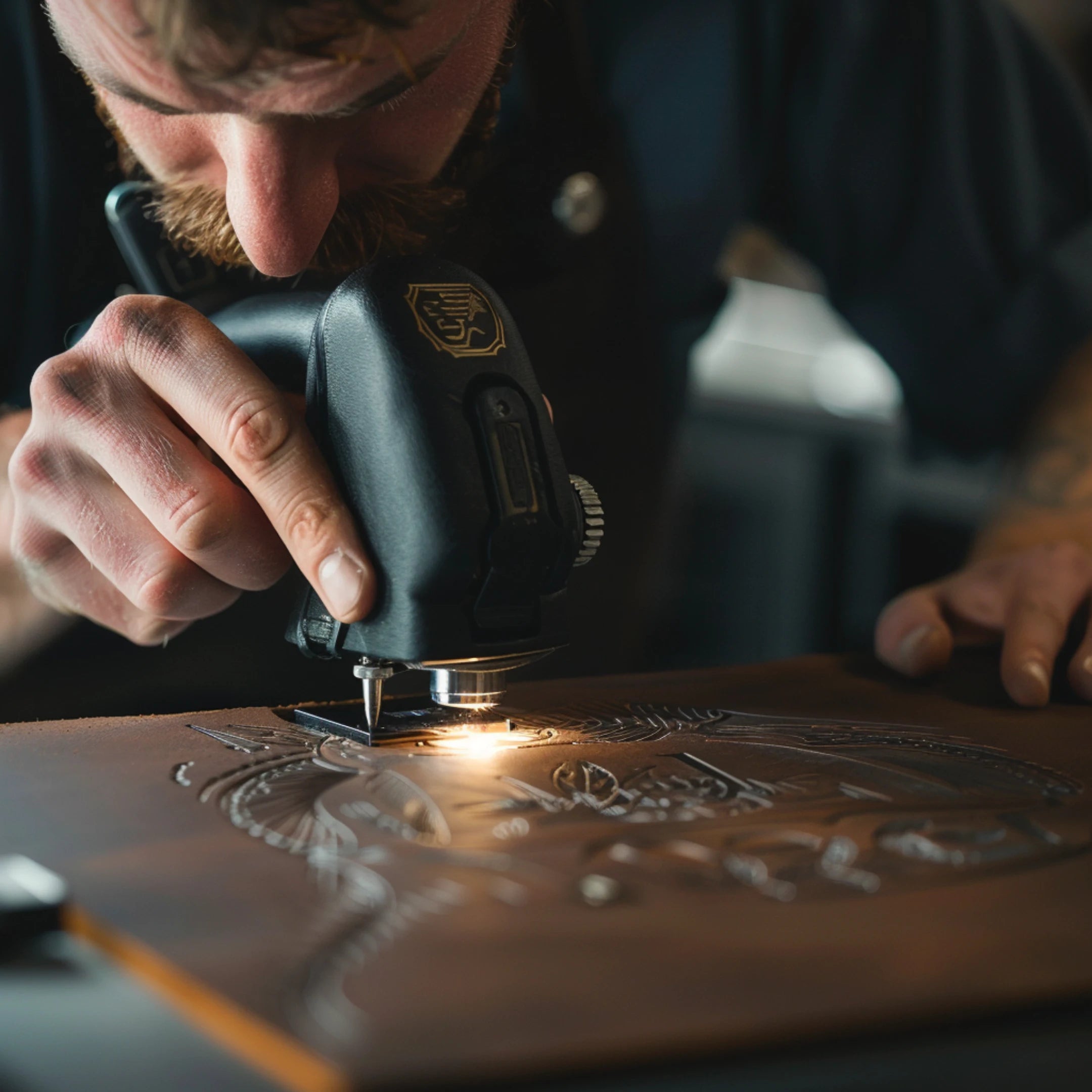 laser engraving leather apron