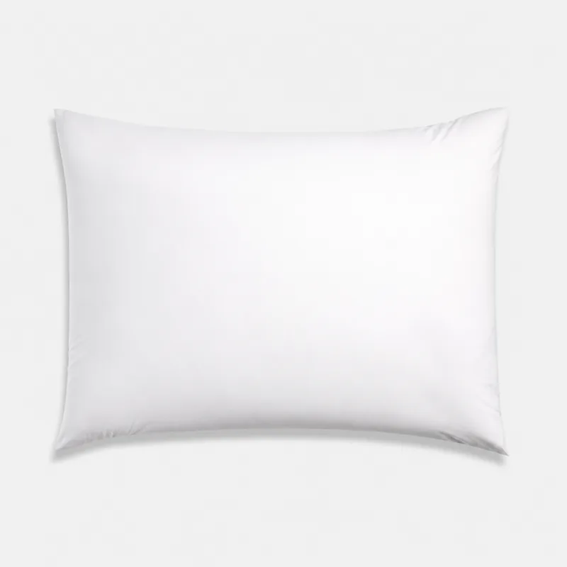 sateen pillowcase pair in white — stitching and closure detail