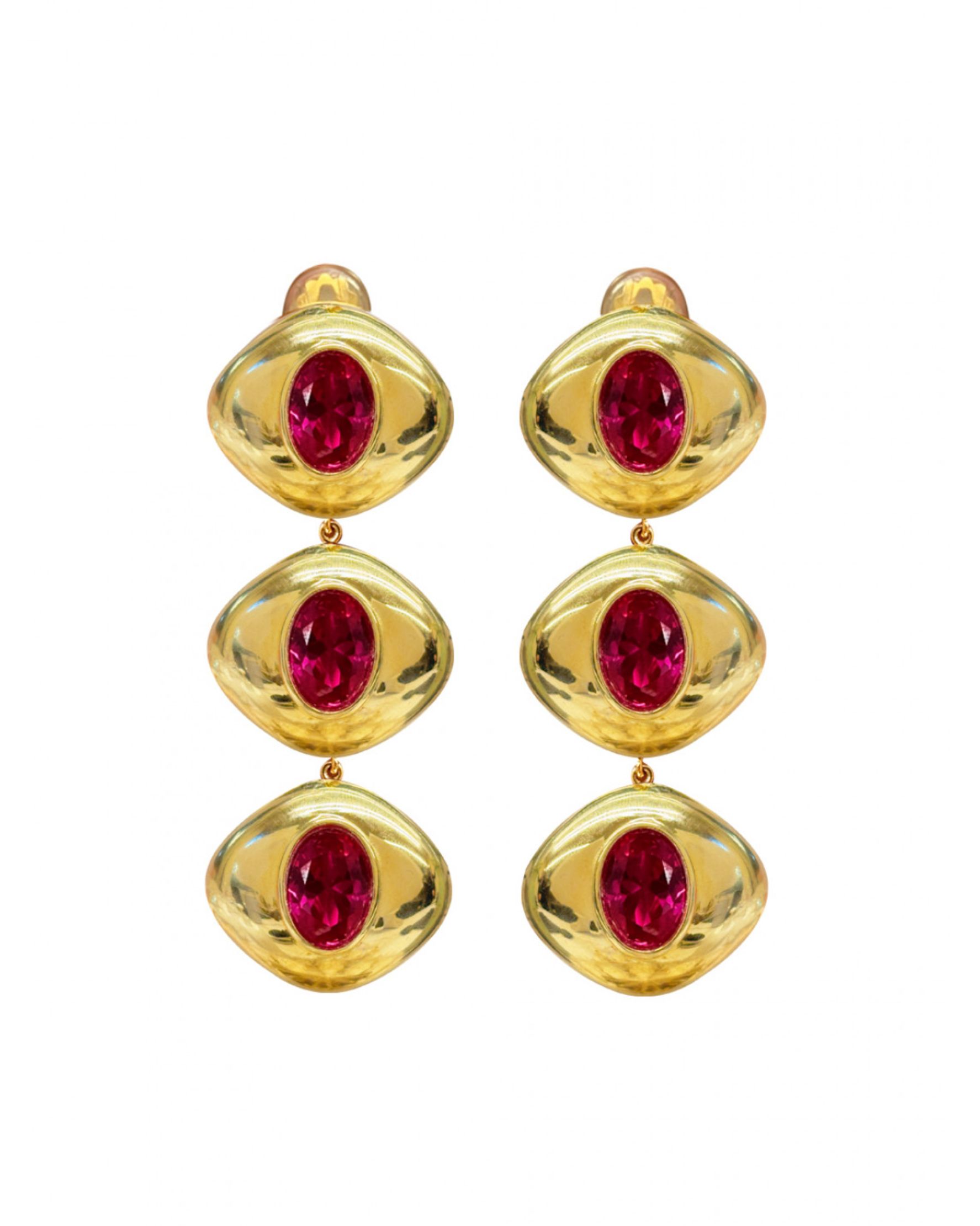 Chopra Ruby Gold Earrings
