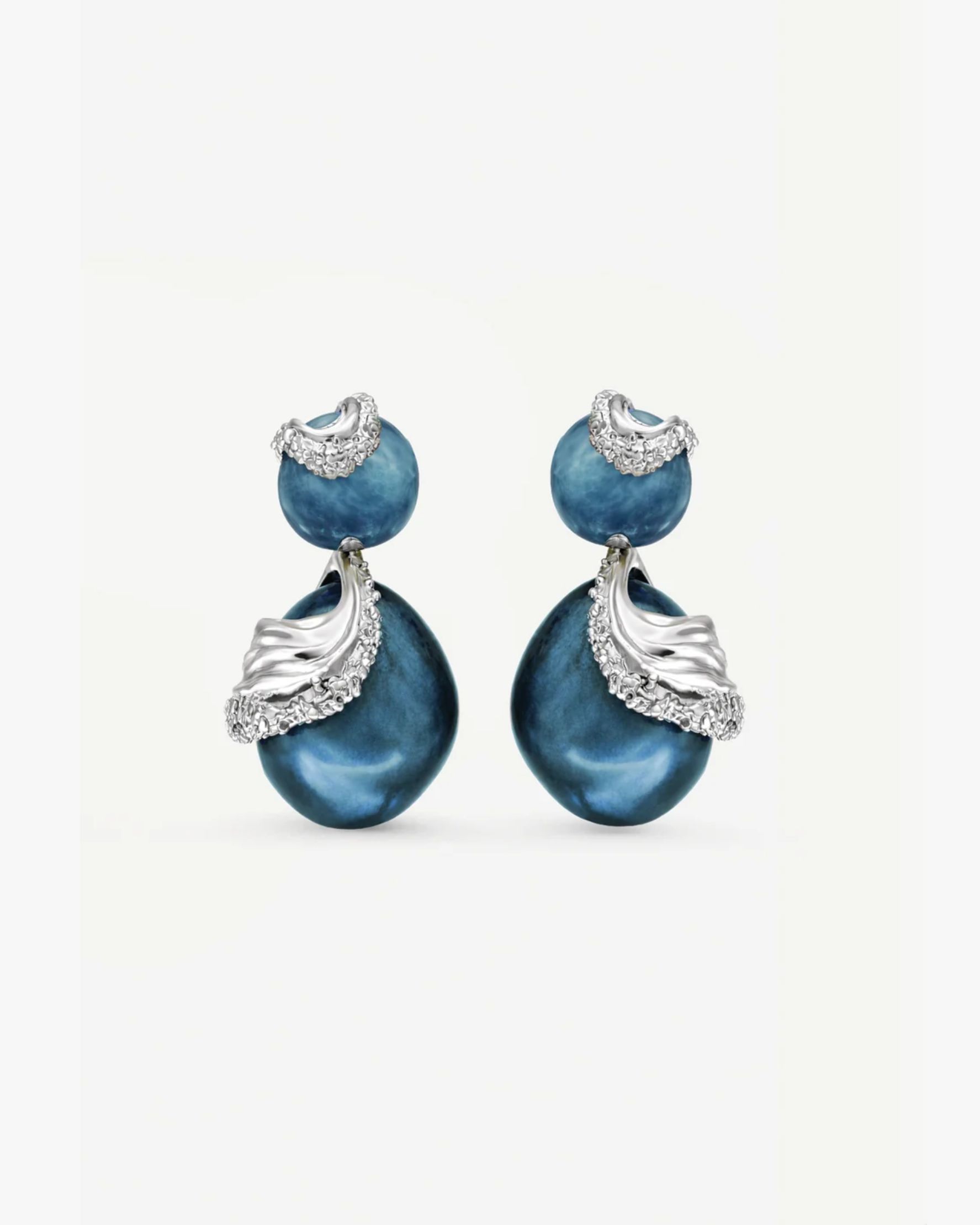 Interchangeable Cascade Earrings Blue