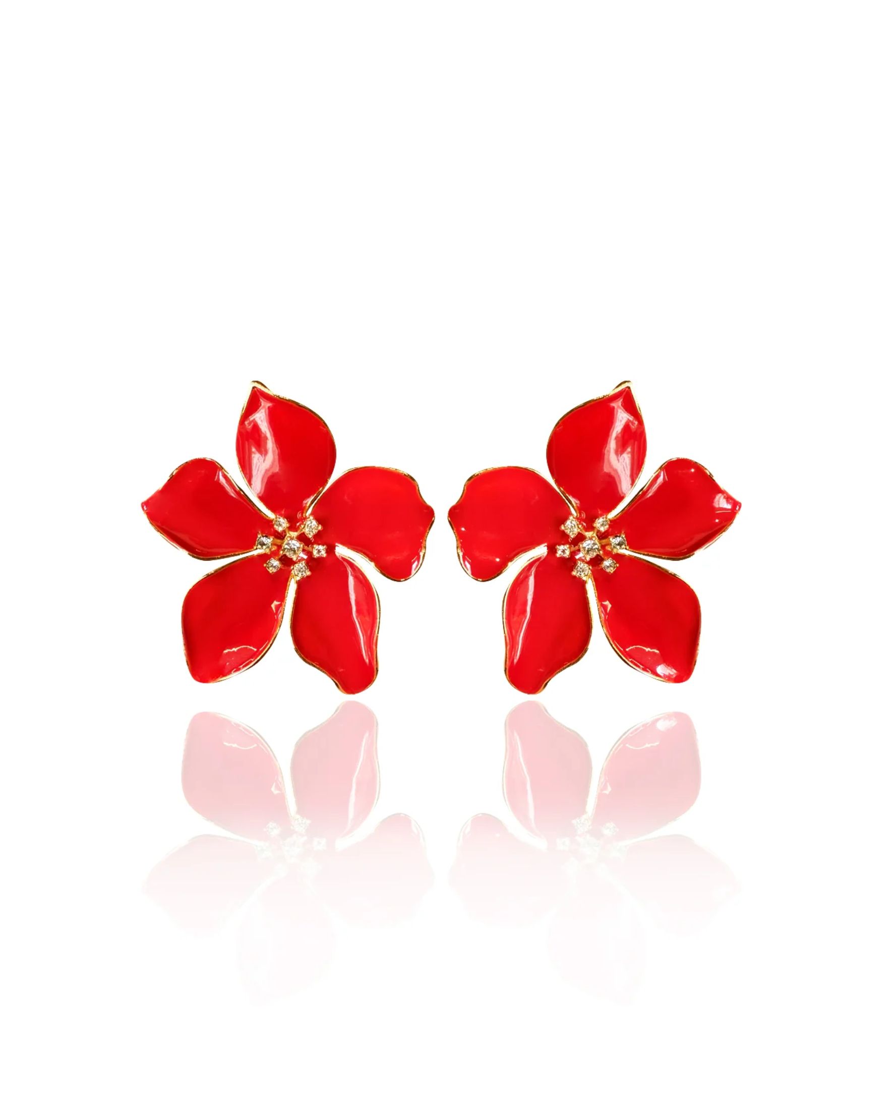 Flora Red Earrings
