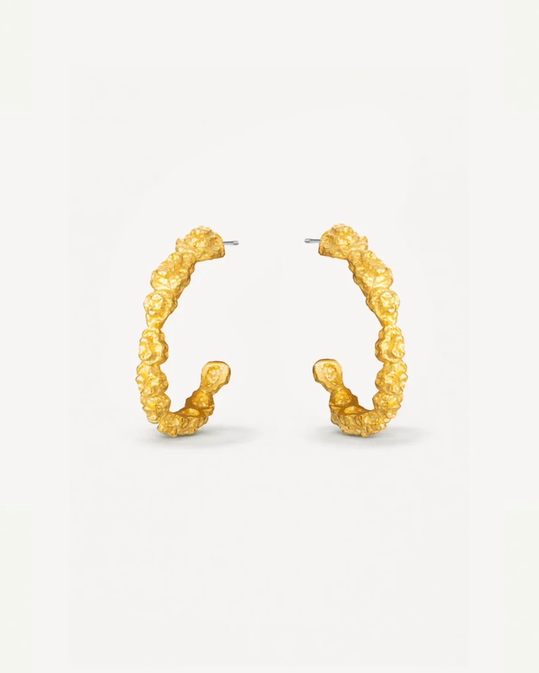 Mini Pebble Hoops Gold
