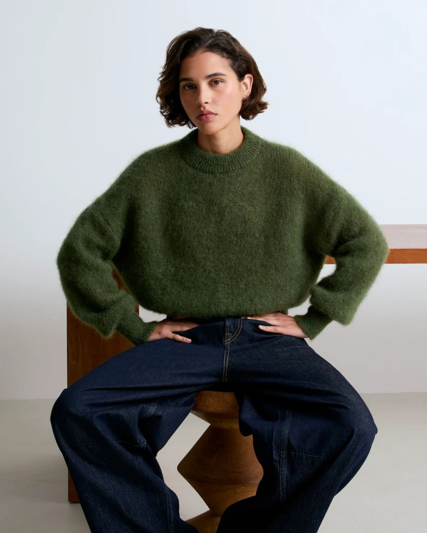 Jane Mohair Jumper Olive