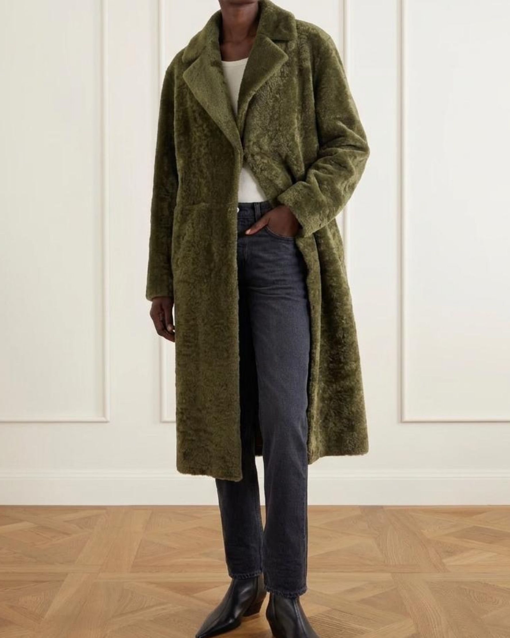 Linda Shearling Coat Green