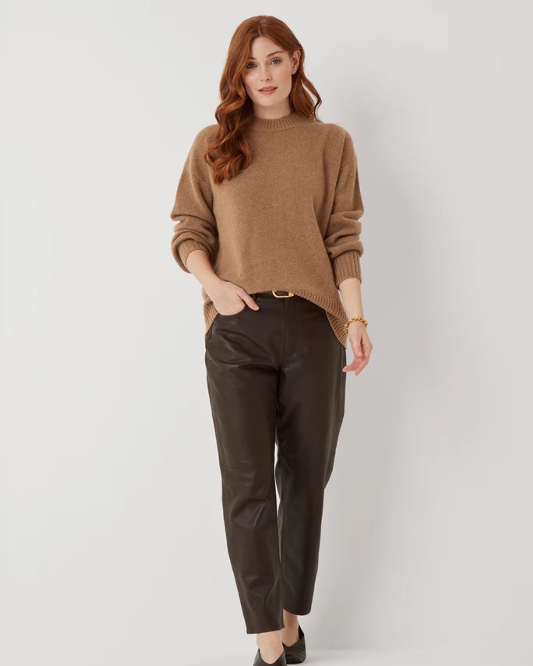 The Ultimate Luxe Crew in Harvest Brown