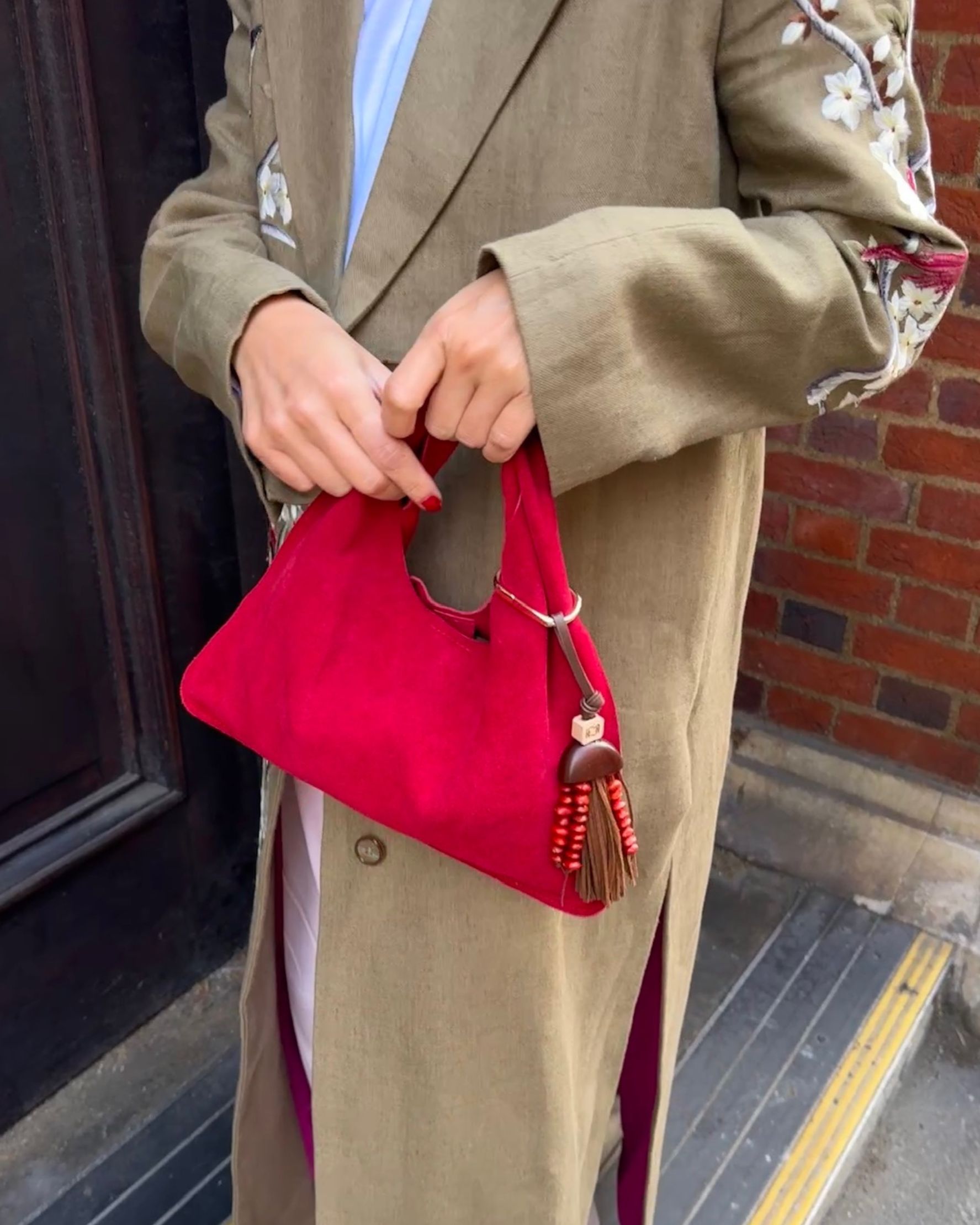 Small Sling Bag in Suede - alternate view