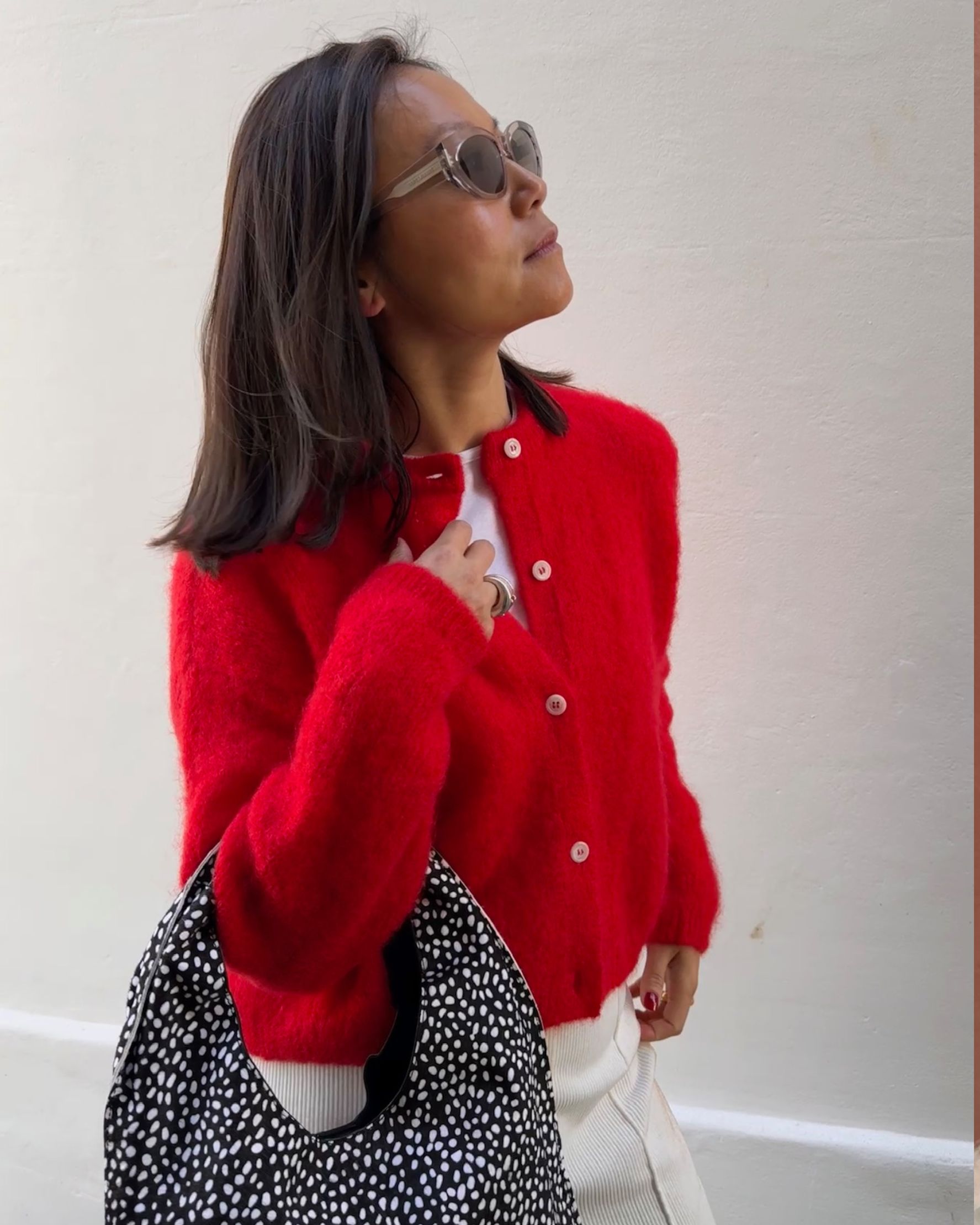 Olivia Mohair Cardigan Red - alternate view