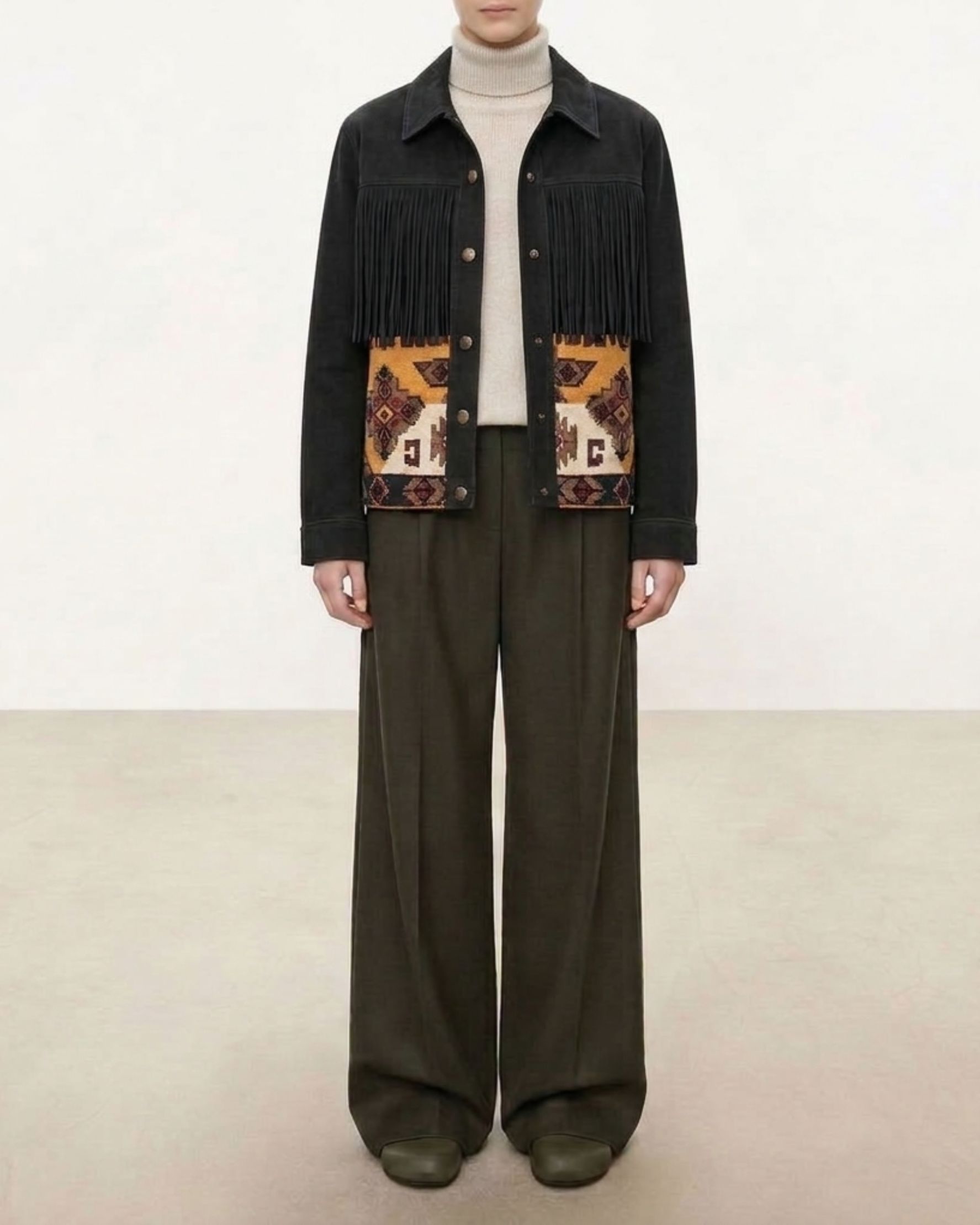 Noisette Classic Suede Jacket Black