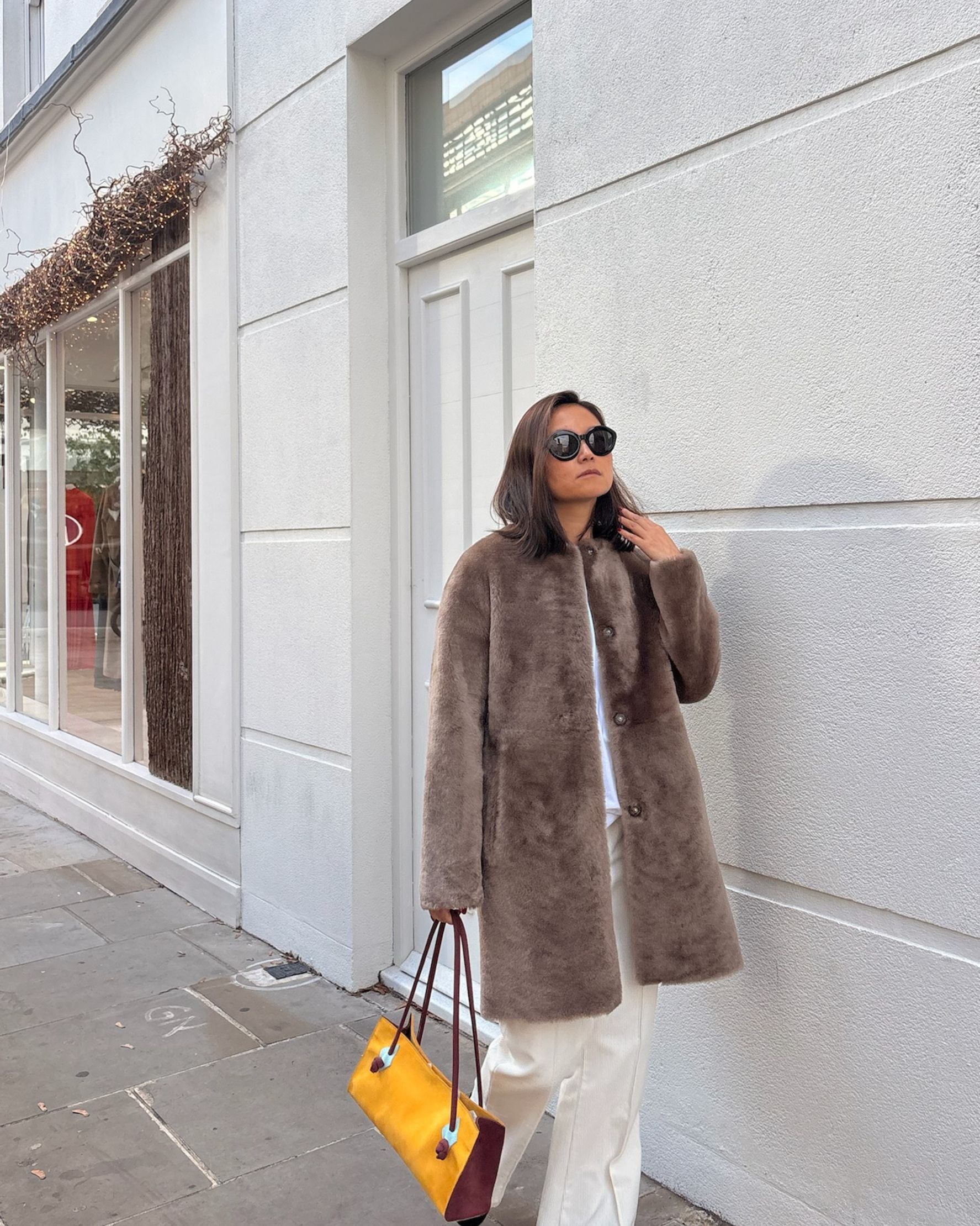 Liszt Shearling Coat Taupe - alternate view