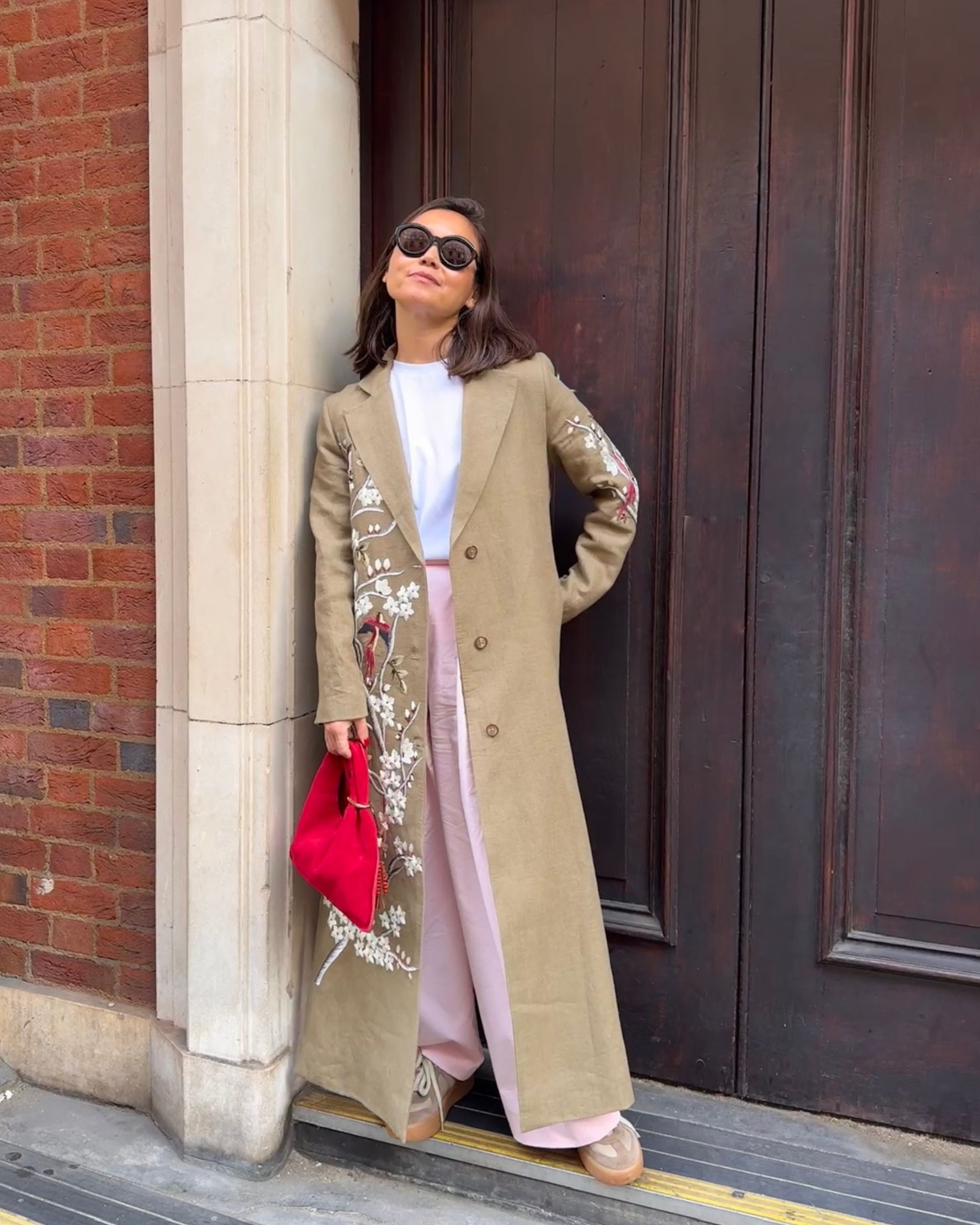 Blossom Buds and Birds Linen Coat
