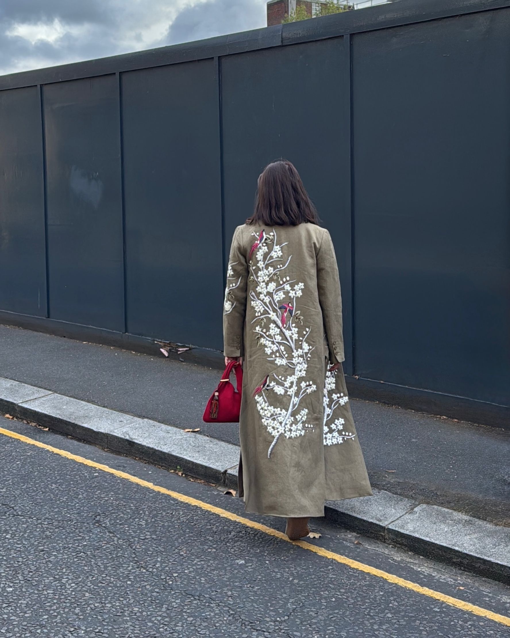 Blossom Buds and Birds Linen Coat - alternate view