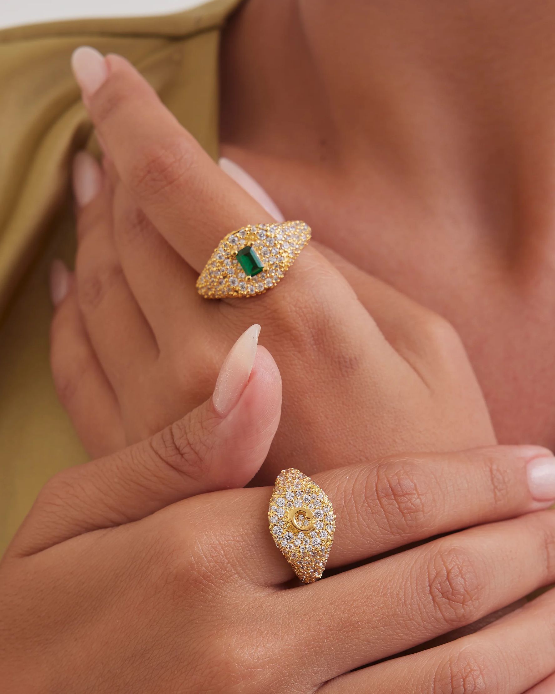 Green Signet Ring - alternate view