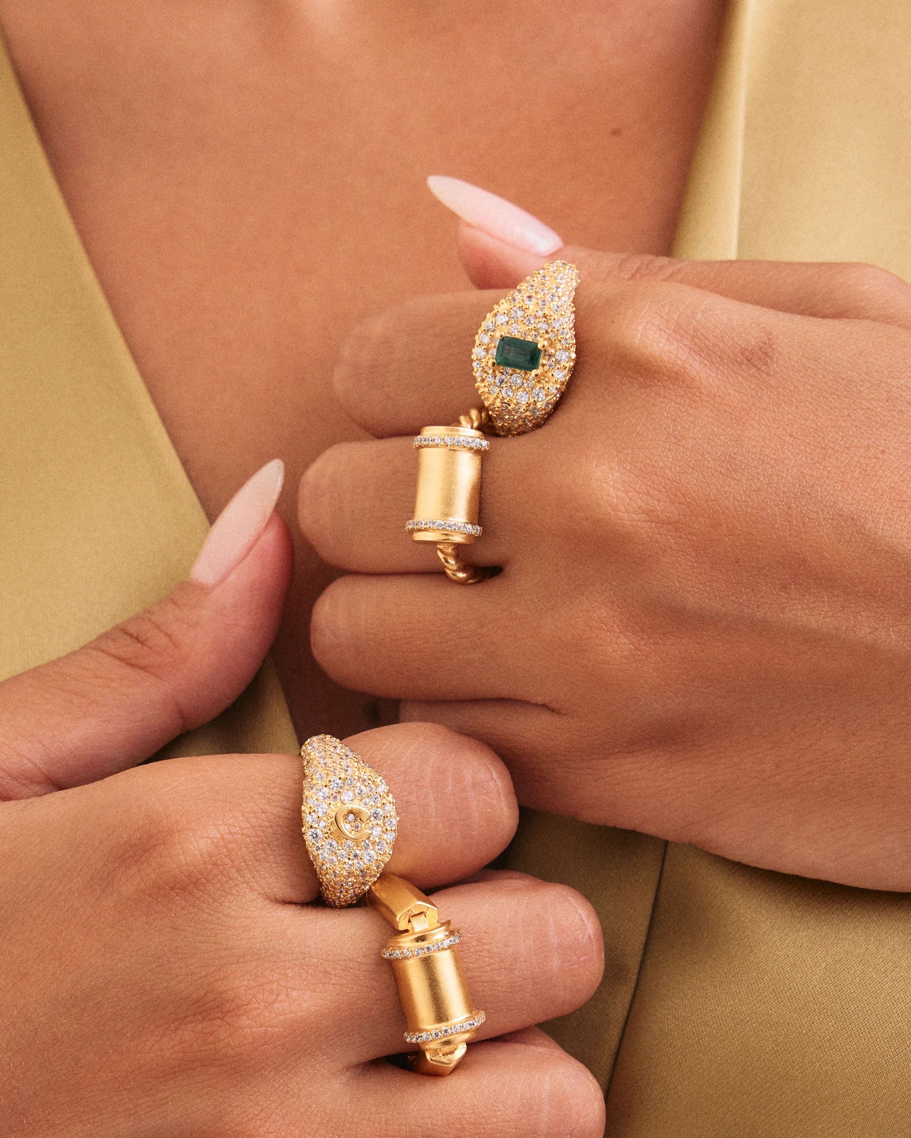 Golden Flame Ring - alternate view