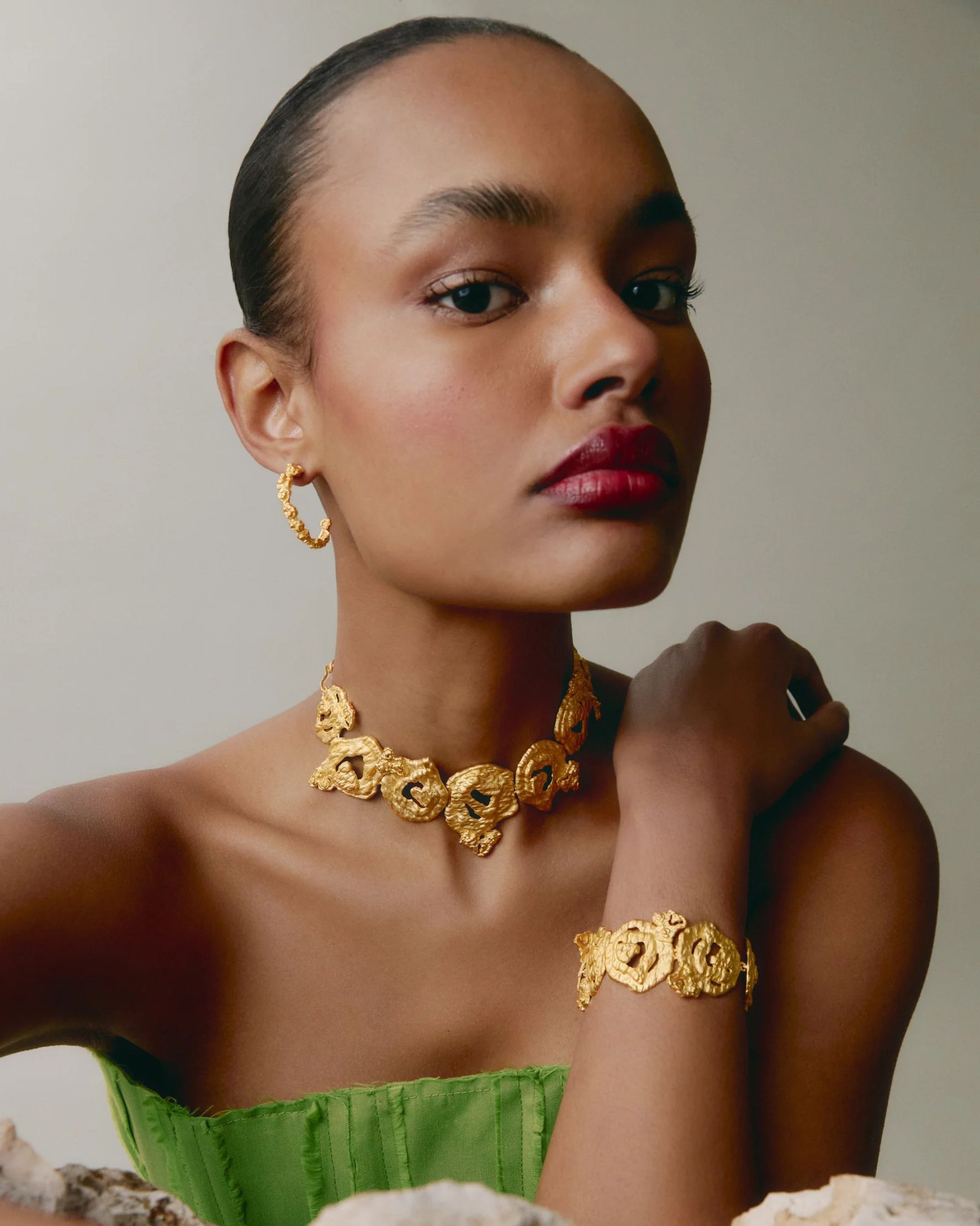 Mini Pebble Hoops Gold - alternate view