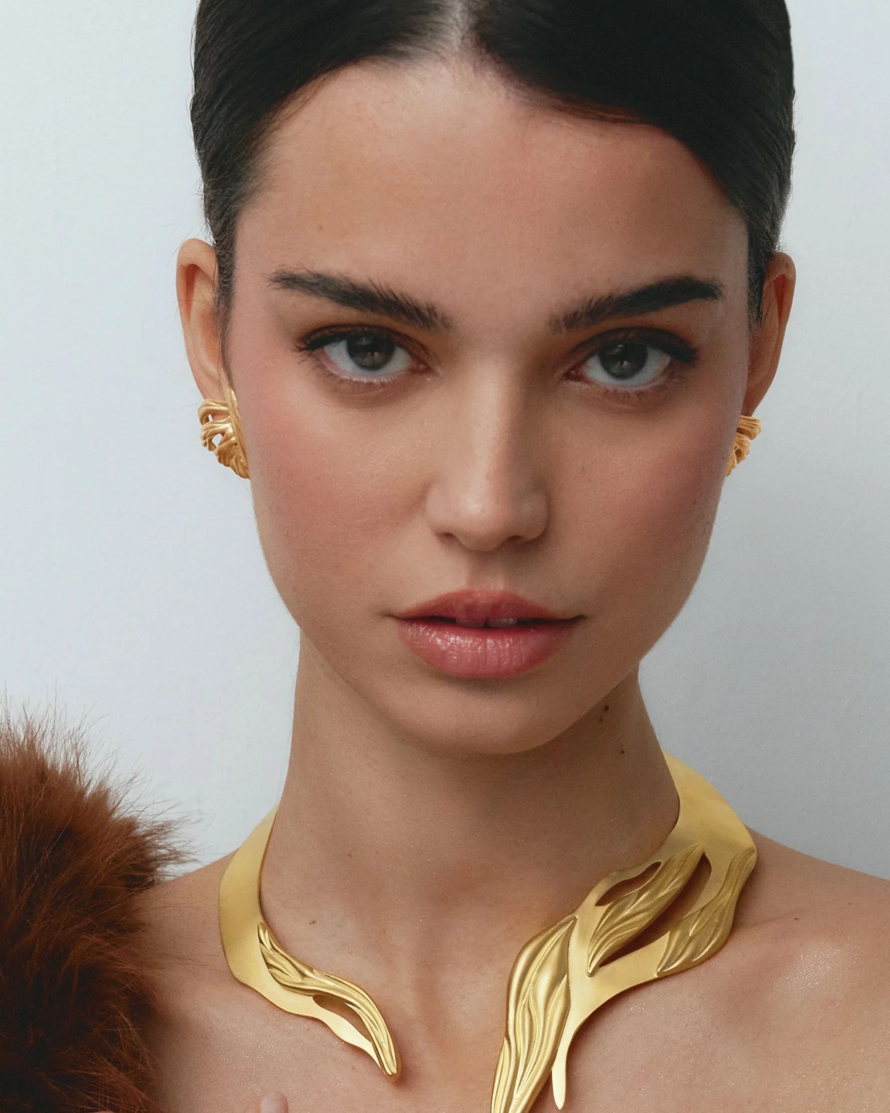 Una Gold Earrings - alternate view