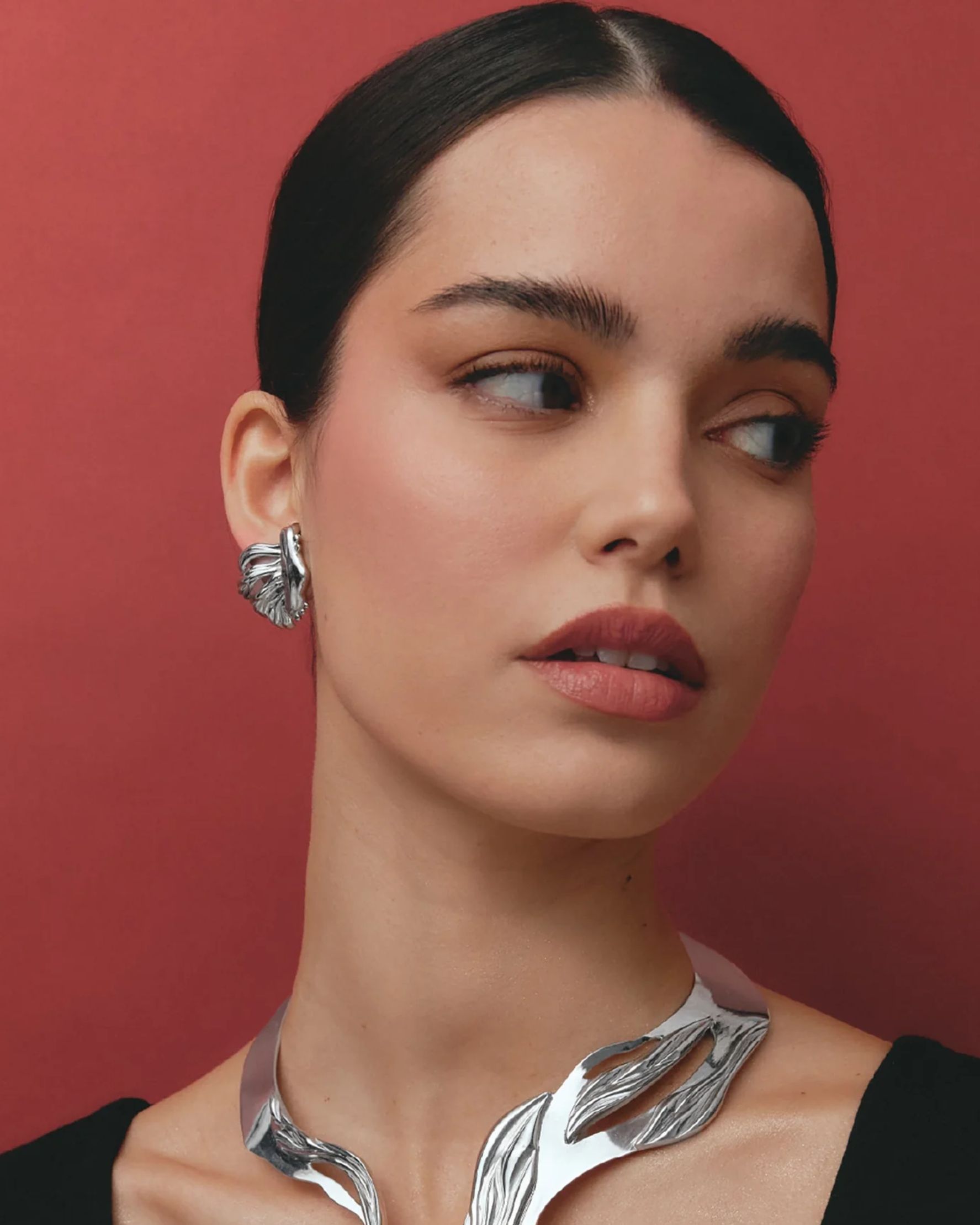 Una Silver Earrings - alternate view