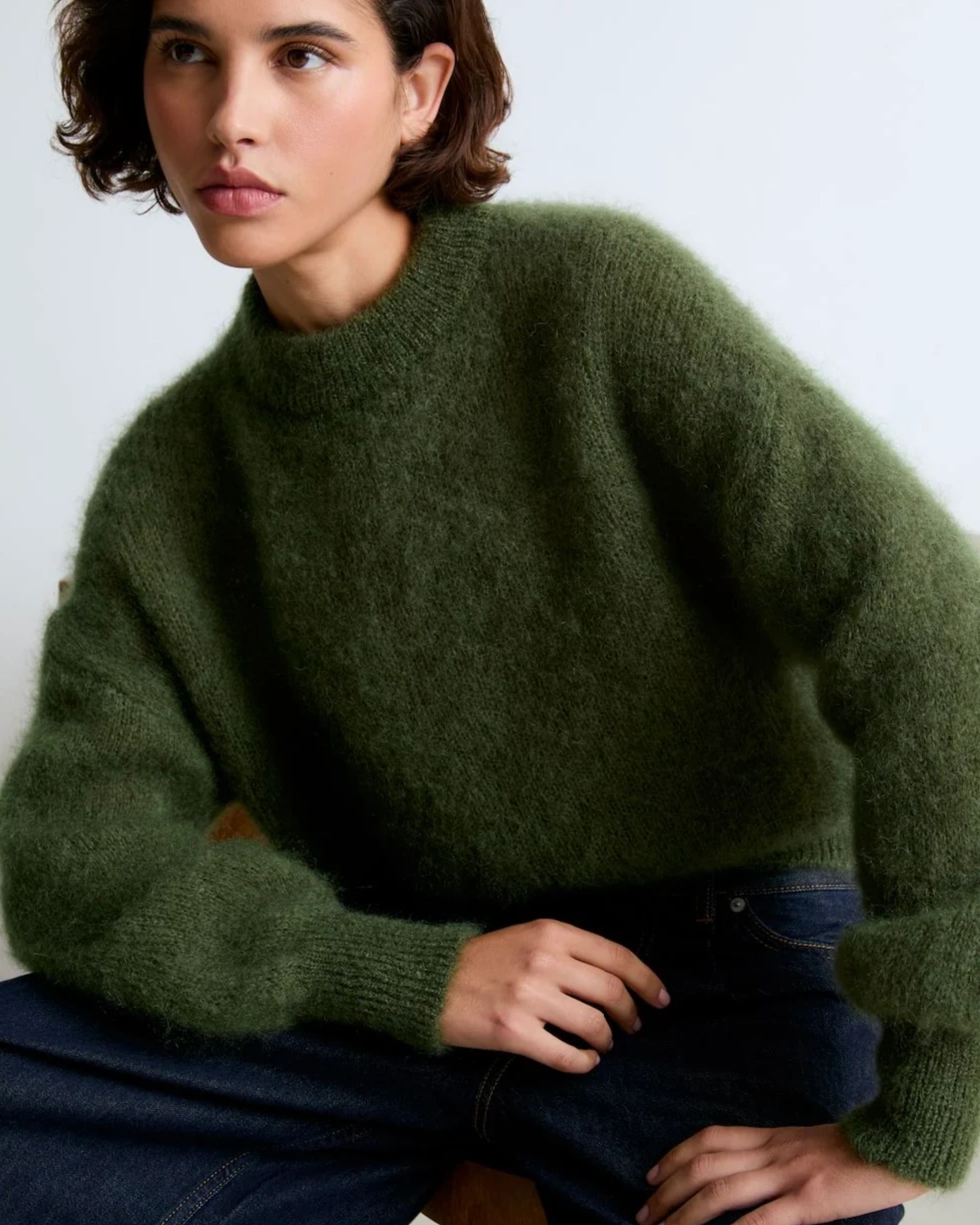Jane Mohair Jumper Olive - alternate view