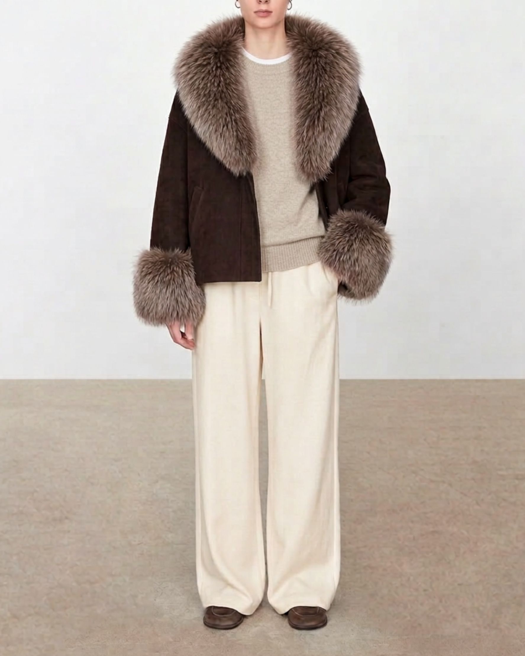Rebecca Suede and Fur Jacket