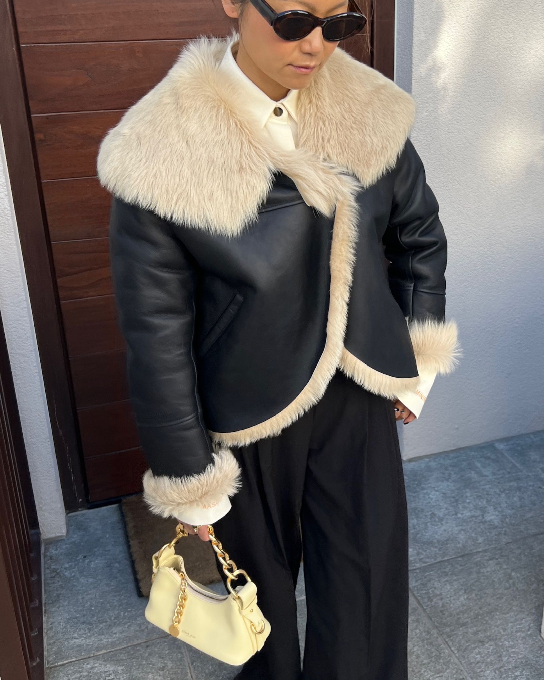 Damask Shearling Coat - alternate view