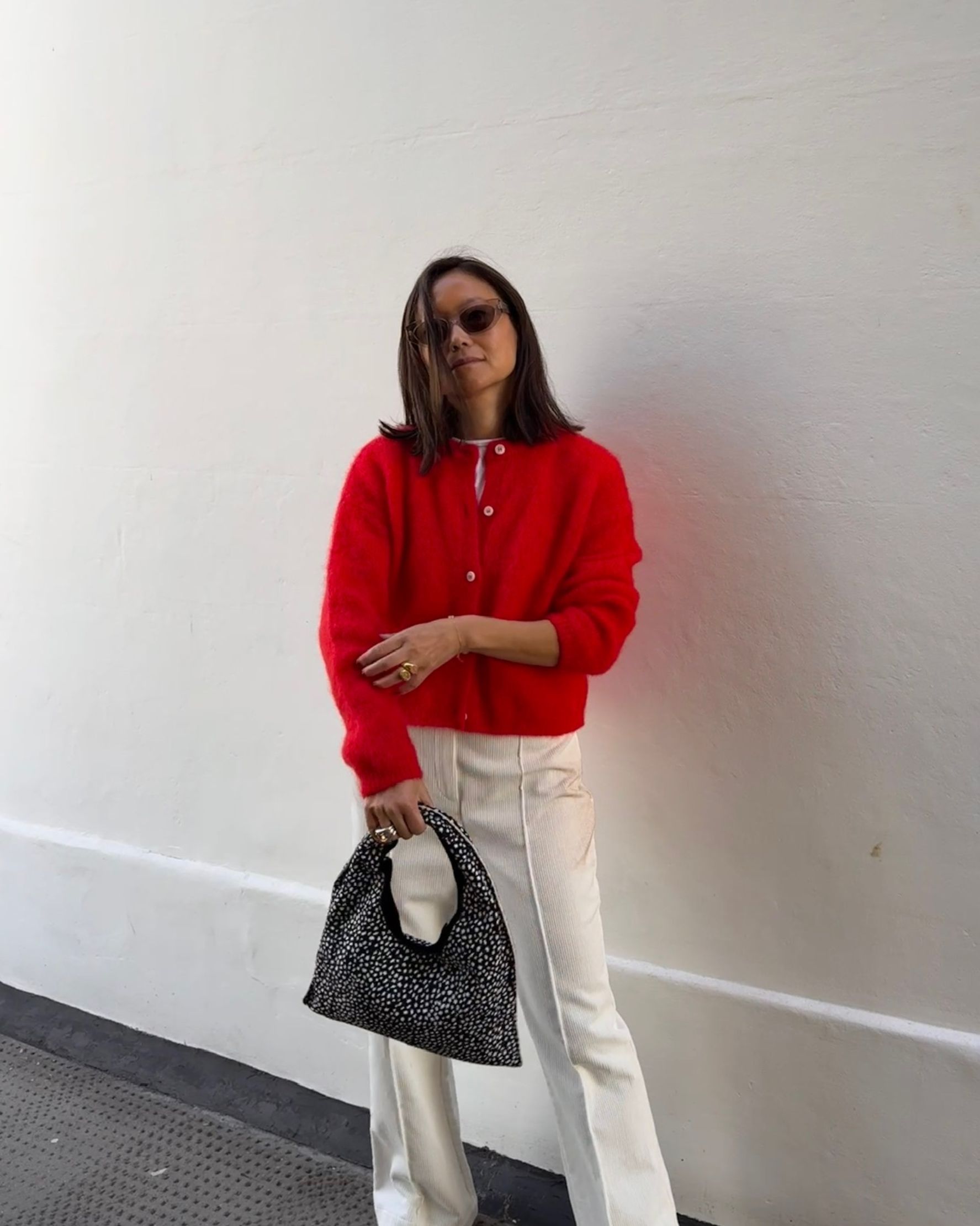 Olivia Mohair Cardigan Red