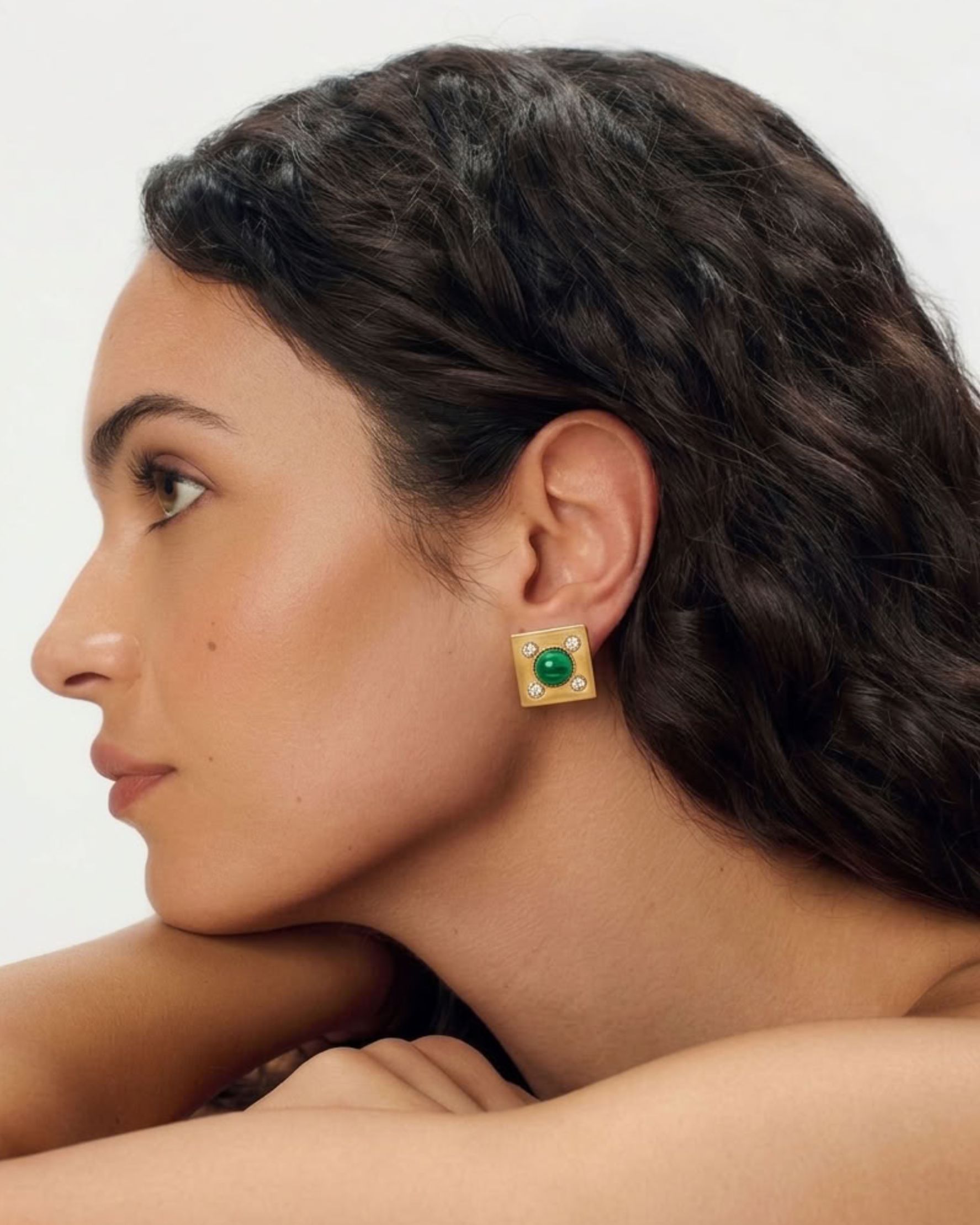 Liana Earrings Green - alternate view