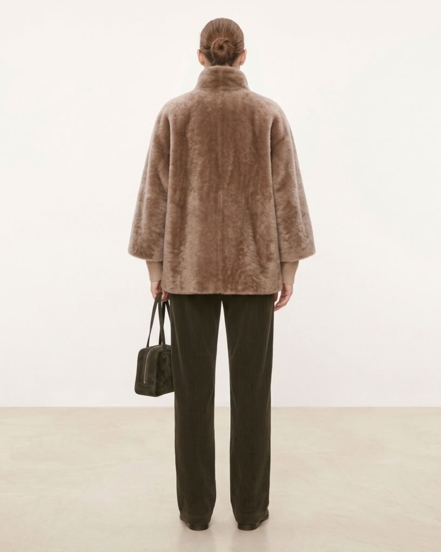 Louise Shearling Jacket Taupe - alternate view