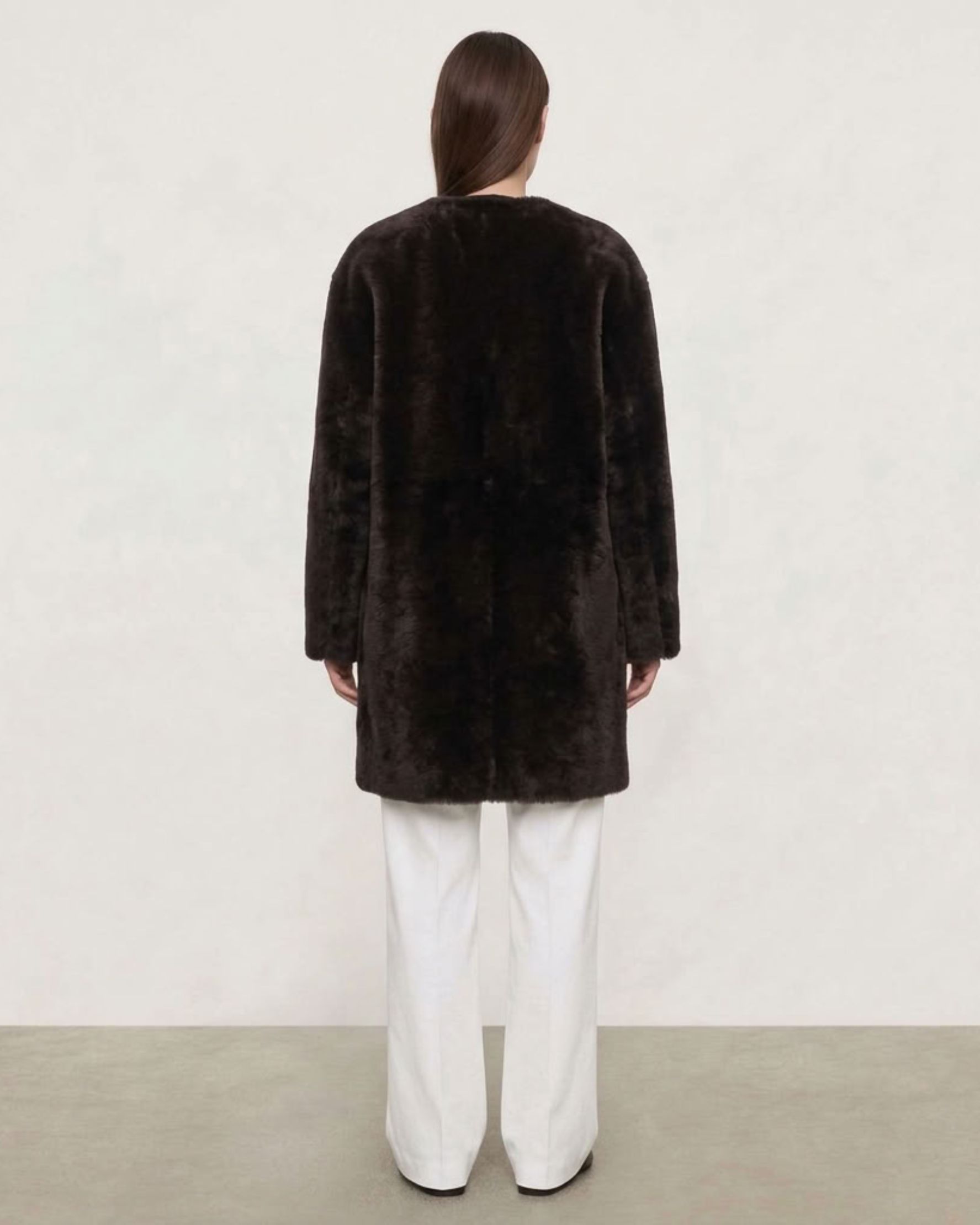 Liszt Shearling Coat Dark Brown - alternate view