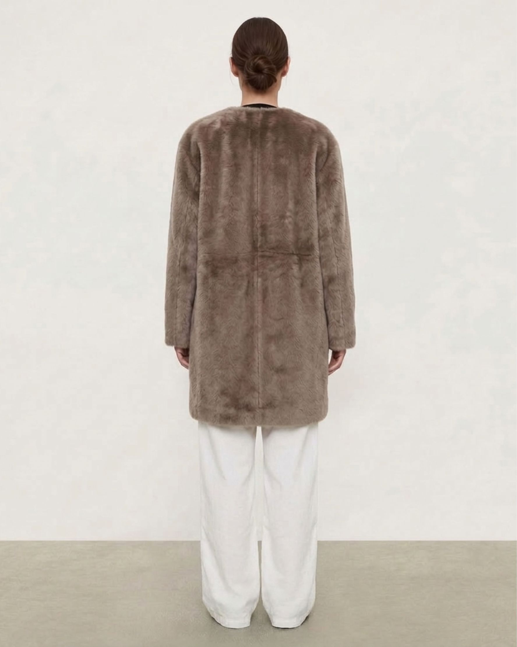 Liszt Shearling Coat Taupe - alternate view