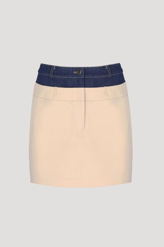 The Denim Belt Skirt Beige - alternate view