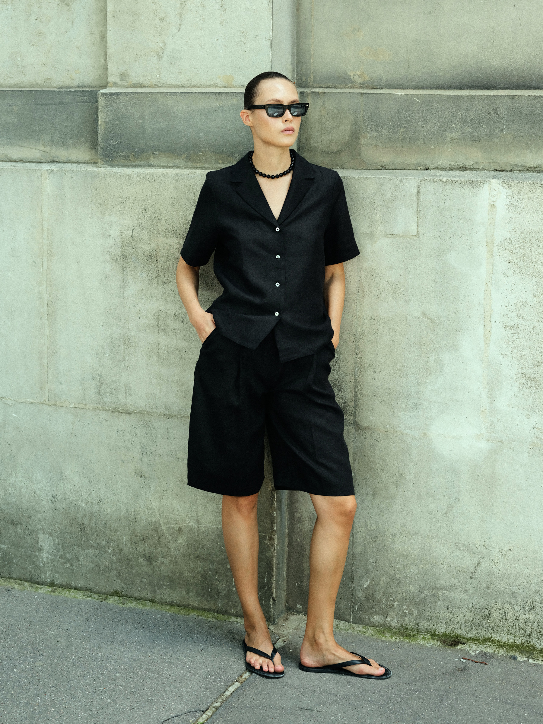 Kyoto Linen Co-Ord Black - alternate view