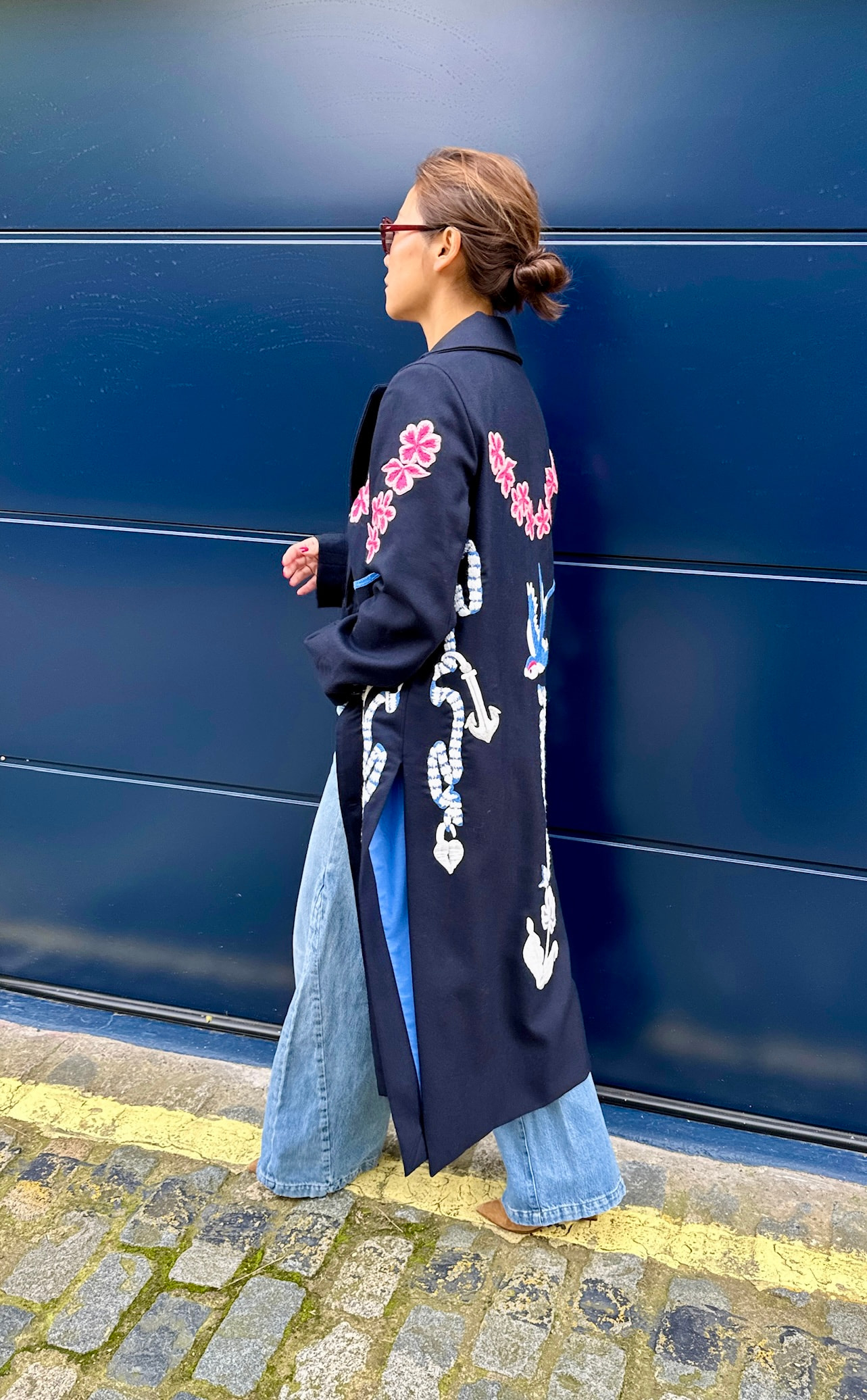 Romantic Birds Wool Coat