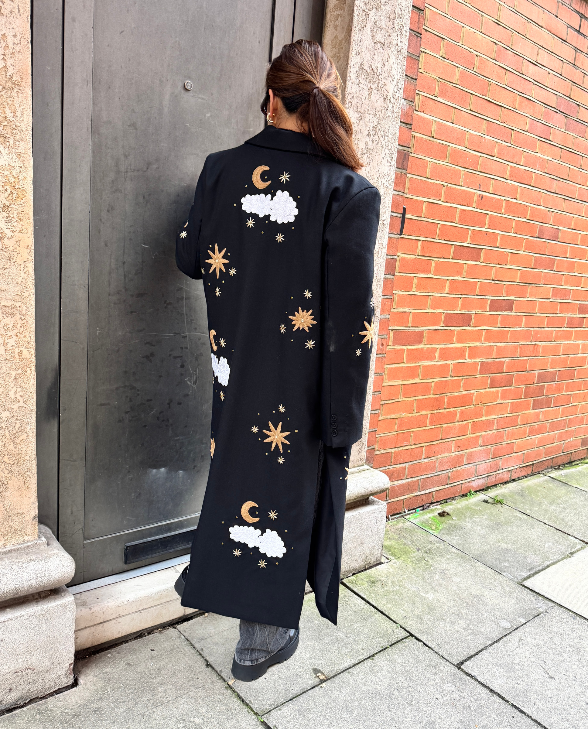 Moon And Cloud Coat In Wool - alternate view