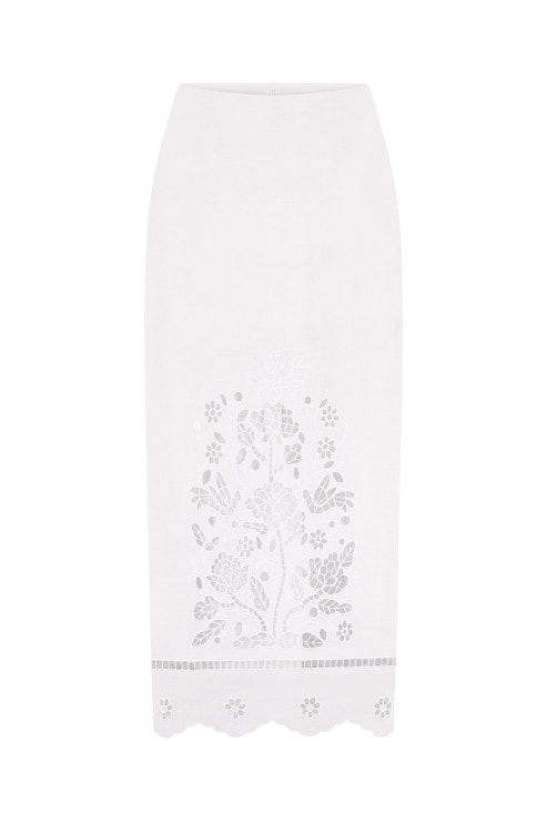 Tree of Life White Skirt