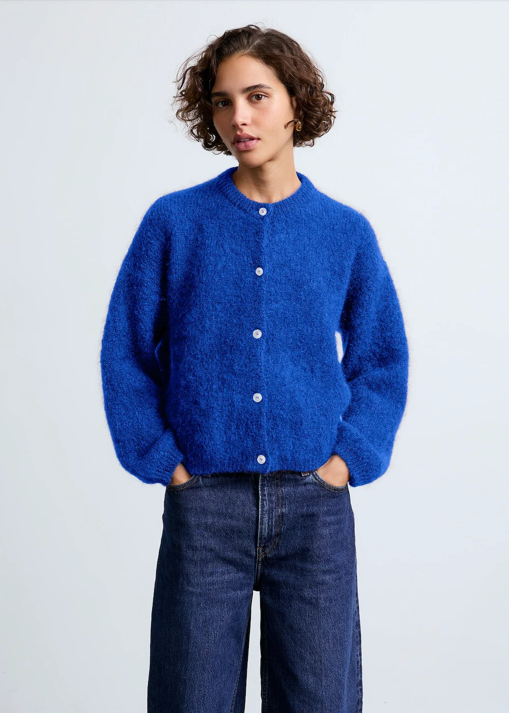 Olivia Mohair Cardigan Blue