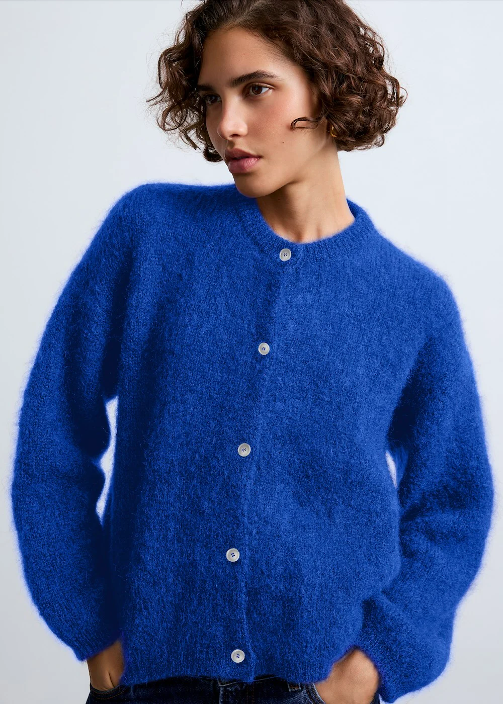 Olivia Mohair Cardigan Blue - alternate view