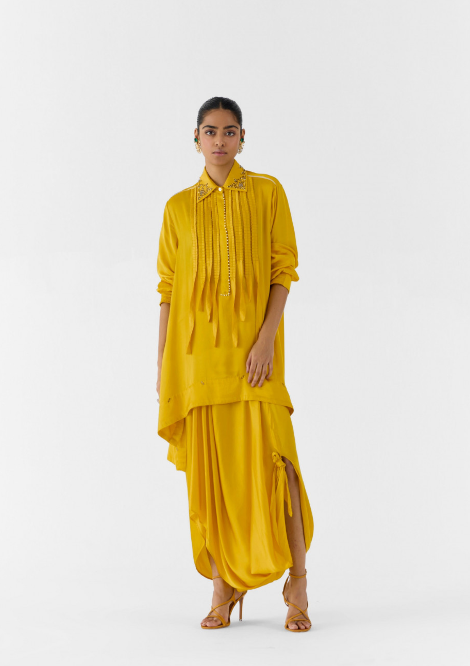 Amber Asymmetric Shirt & Knot Skirt