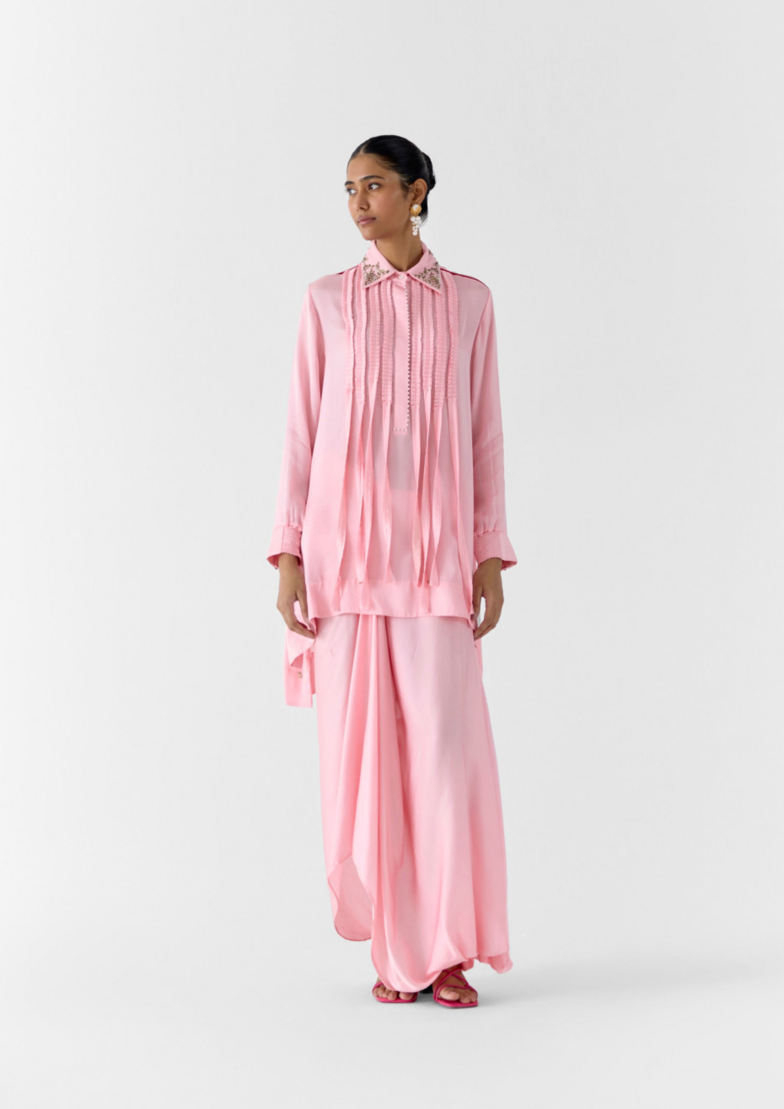 Moonstone Asymmetric Shirt & Knot Skirt