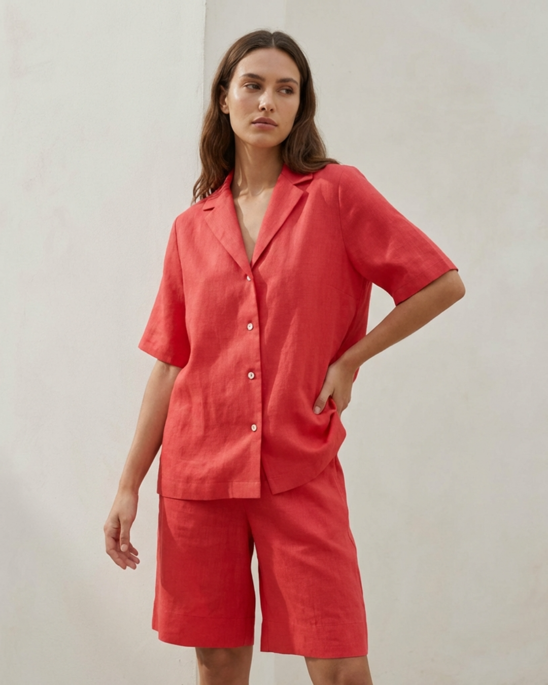 Kyoto Linen Co-Ord Red