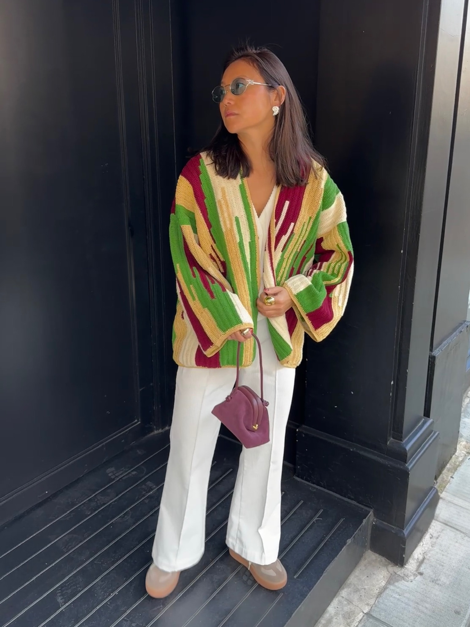 Jade Jacket Beige Burgundy