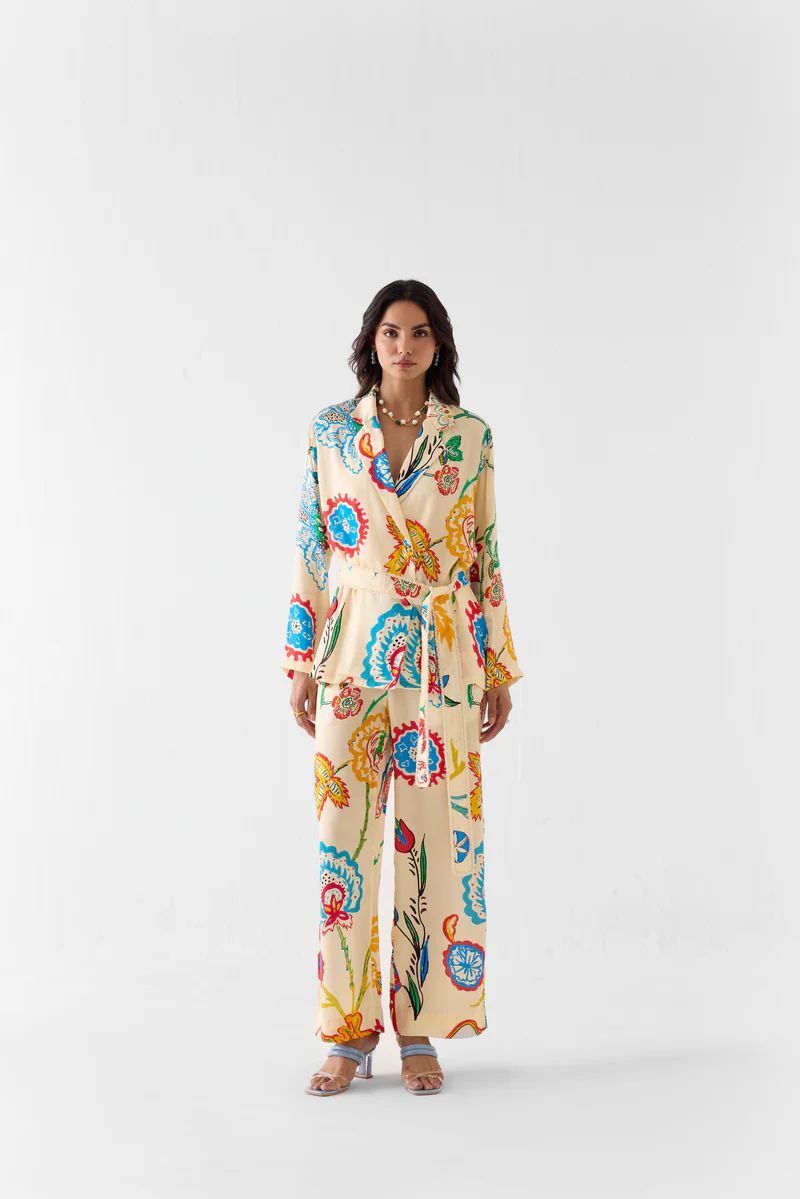 Sanganer Blazer Shirt & Trousers Co-ord