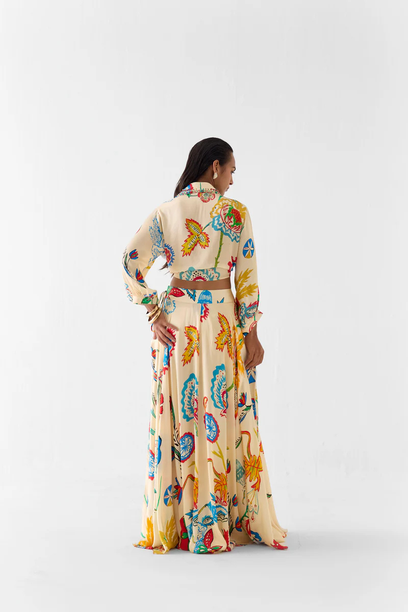 Sanganer Crop Top & Skirt - alternate view